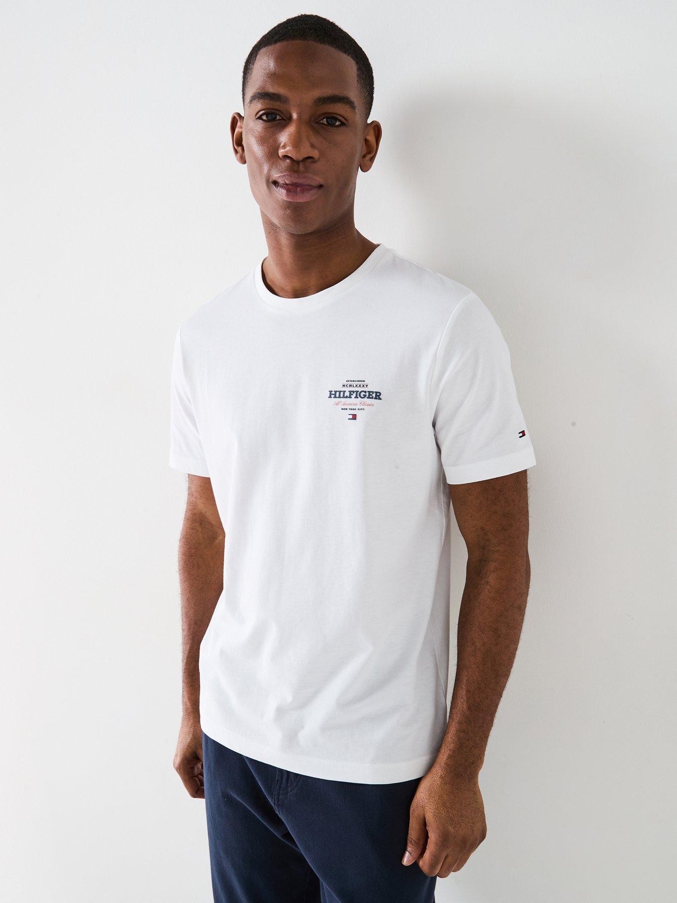  image of tommy-hilfiger-monotype-all-american-left-chest-logo-t-shirt-white