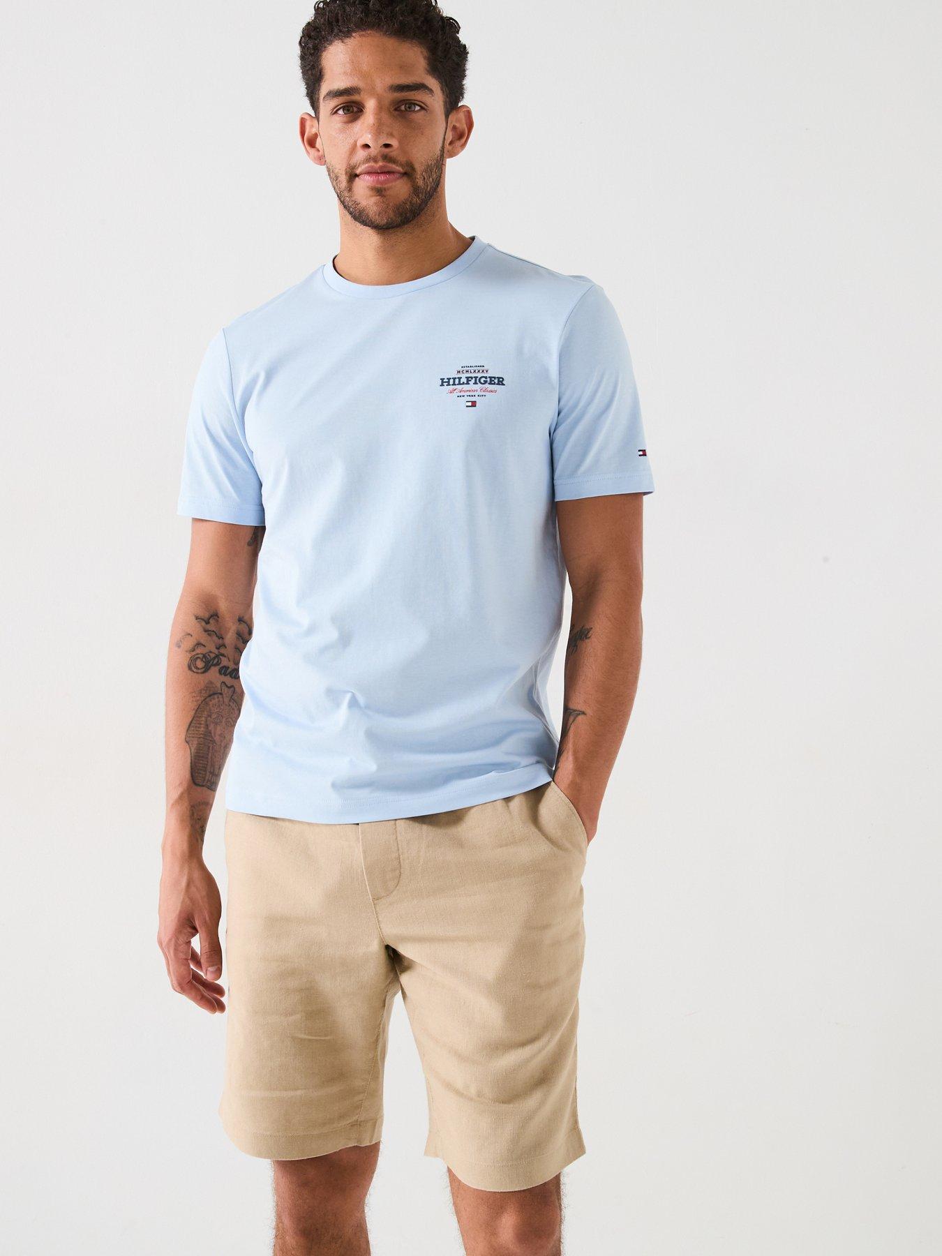 undefined Monotype All American Left Chest Logo T-Shirt - Light Blue