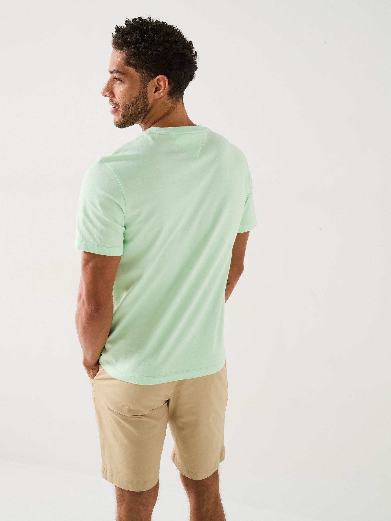  image of tommy-hilfiger-regular-fit-essential-flag-logo-t-shirt-light-green