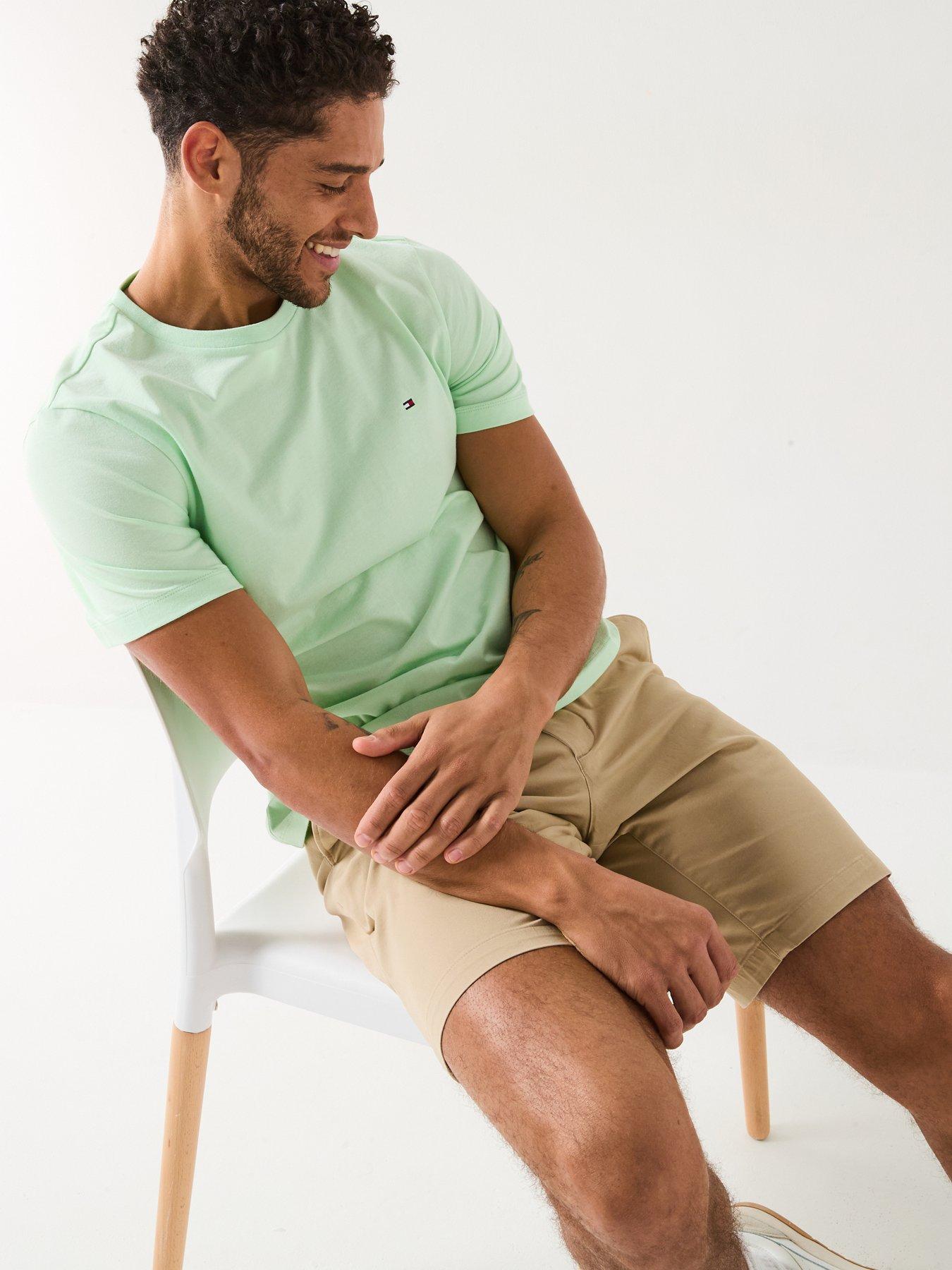  image of tommy-hilfiger-regular-fit-essential-flag-logo-t-shirt-light-green