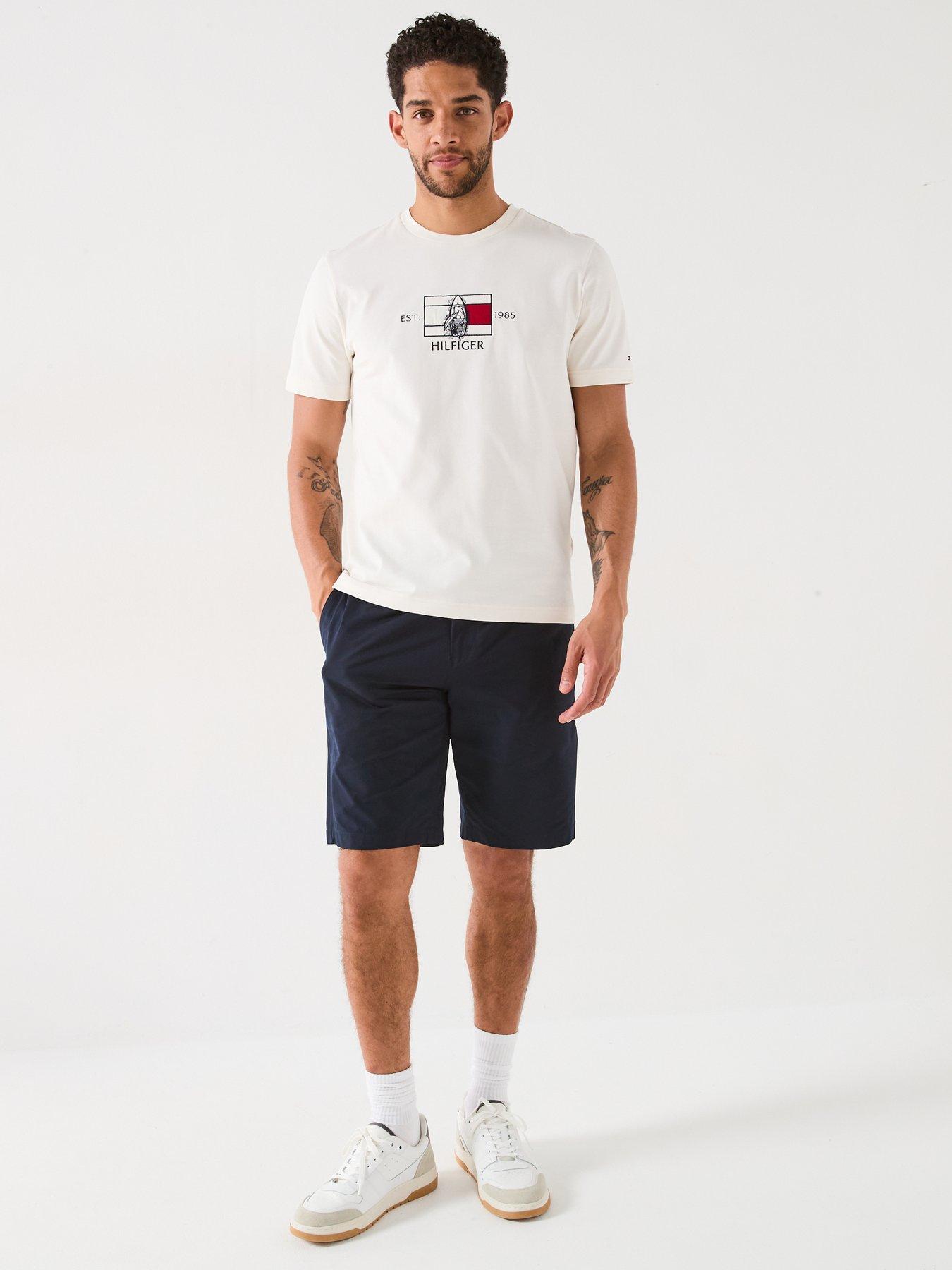  image of tommy-hilfiger-embroidered-flag-sailing-t-shirt-light-cream