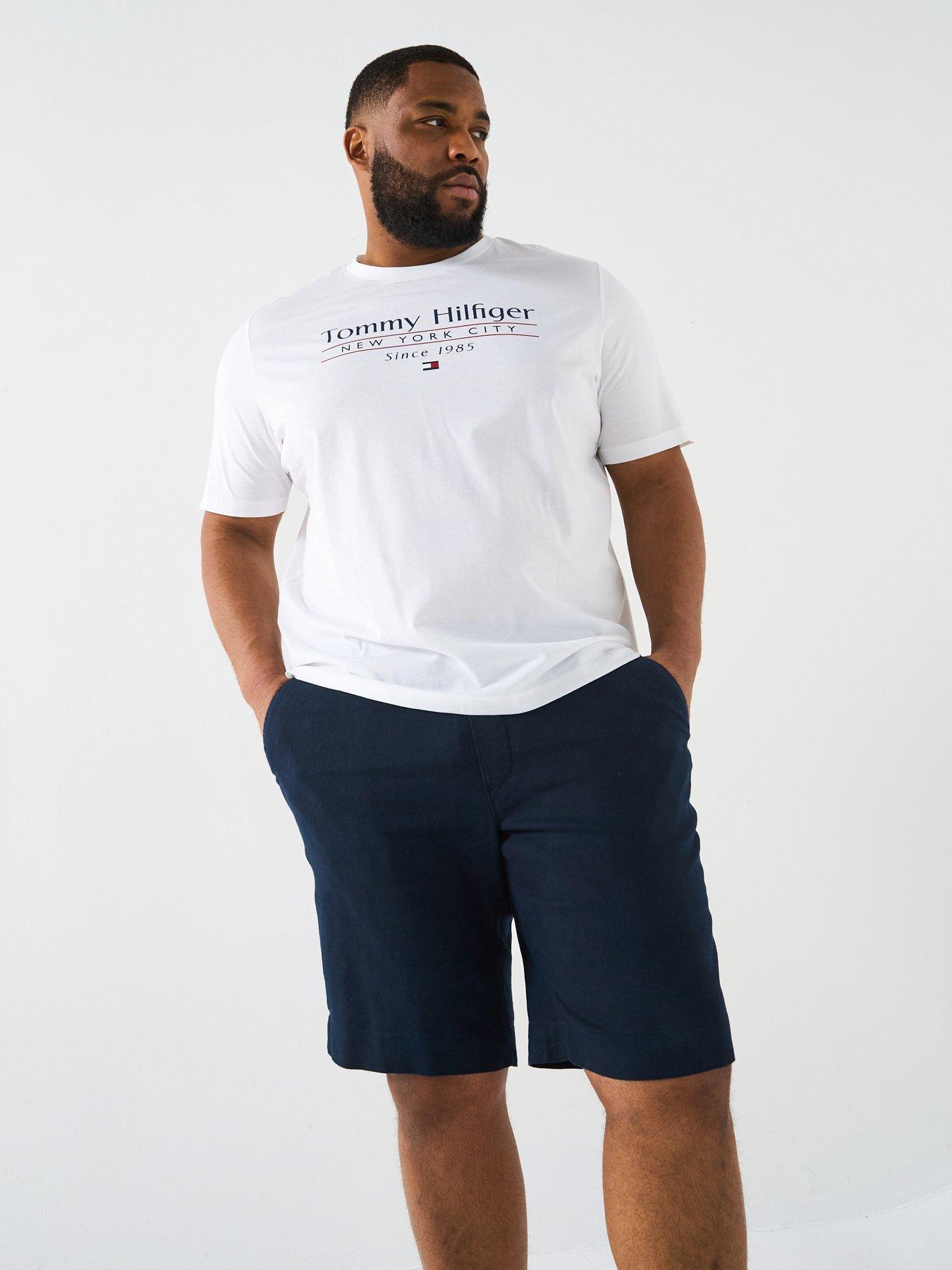  image of tommy-hilfiger-tommy-hilfiger-big-amp-tall-brooklyn-linen-shorts-navy