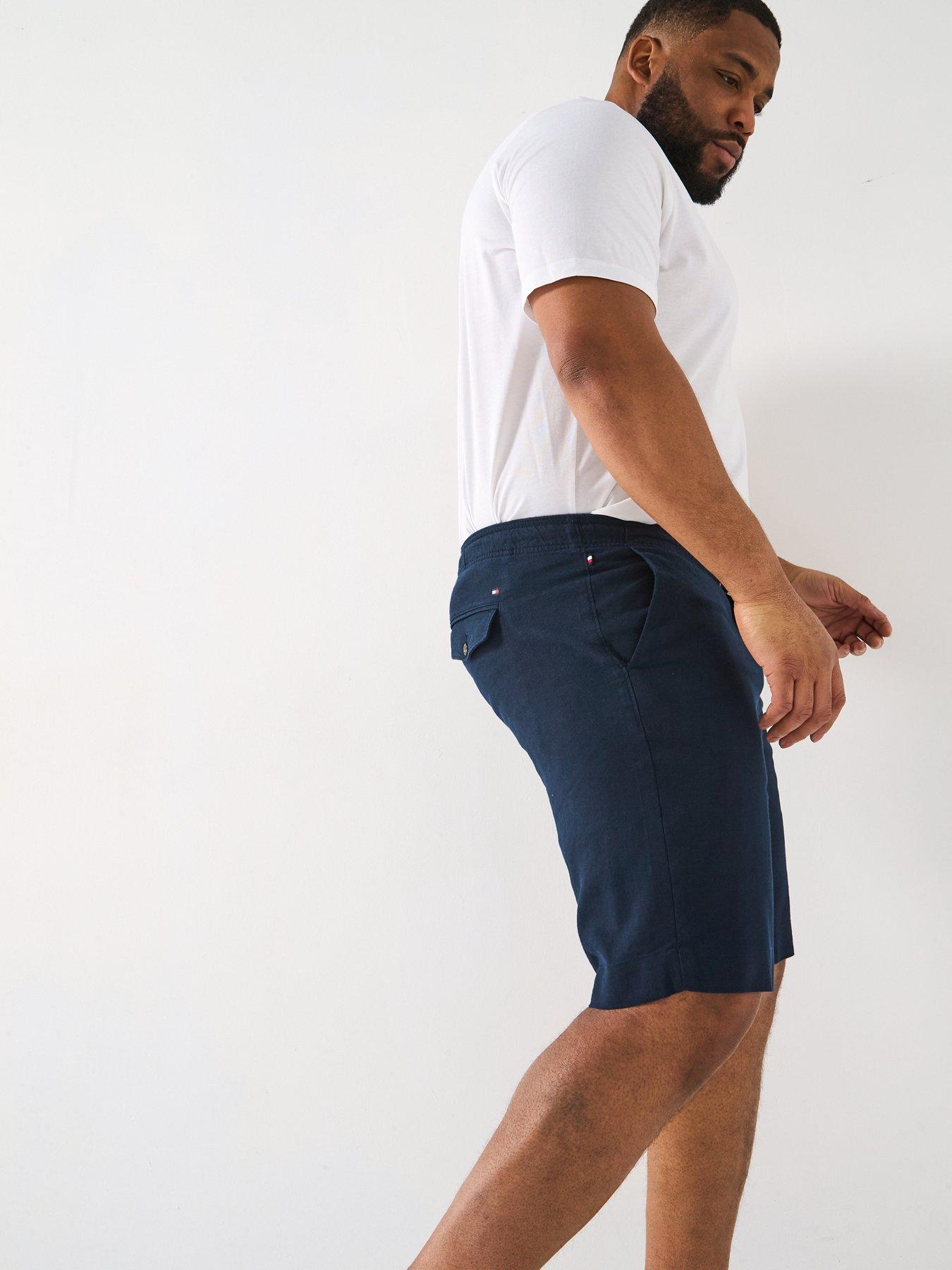  image of tommy-hilfiger-tommy-hilfiger-big-amp-tall-brooklyn-linen-shorts-navy