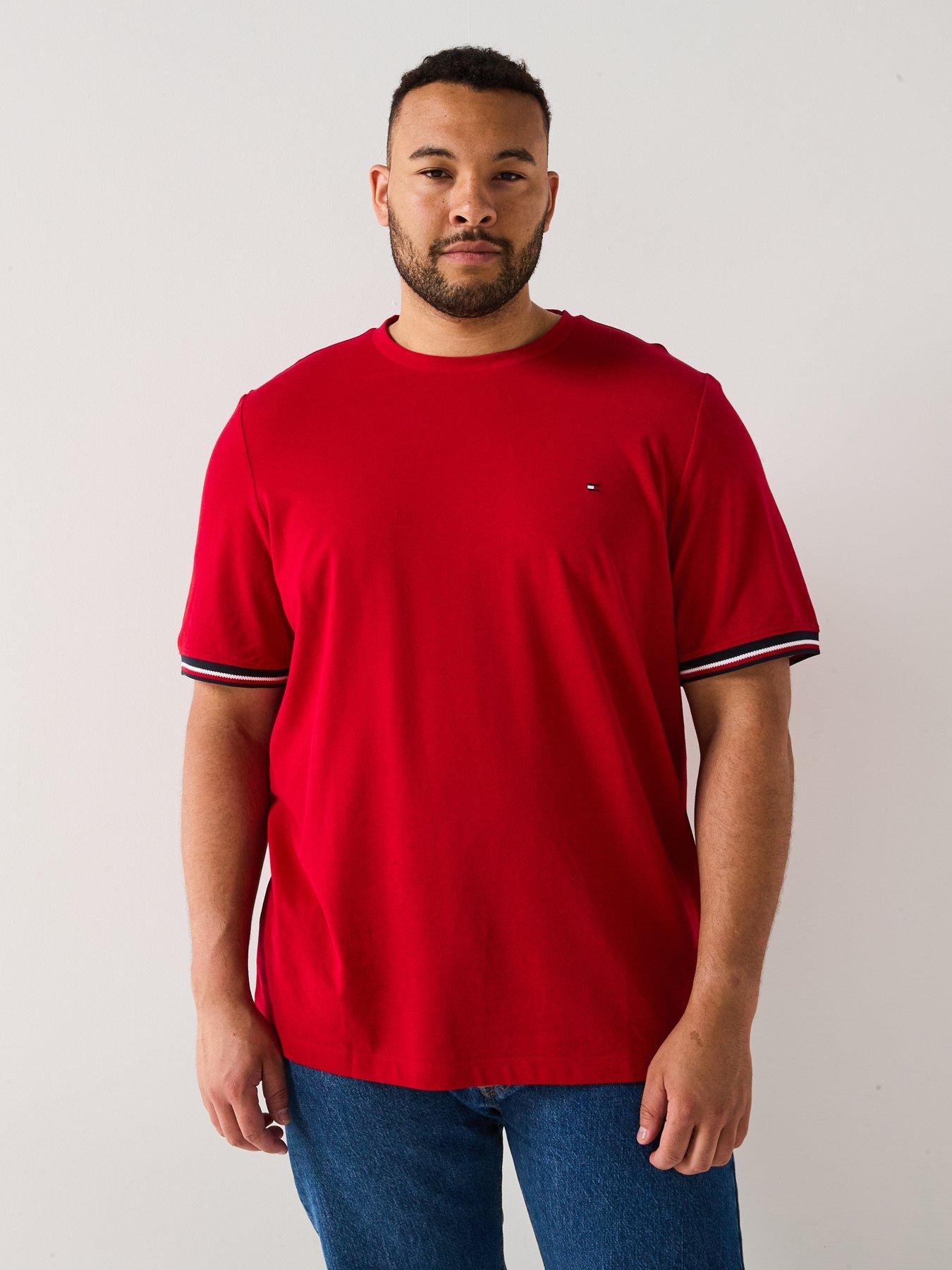 undefined Big  &  Tall Global Striped Cuff T-Shirt - Red