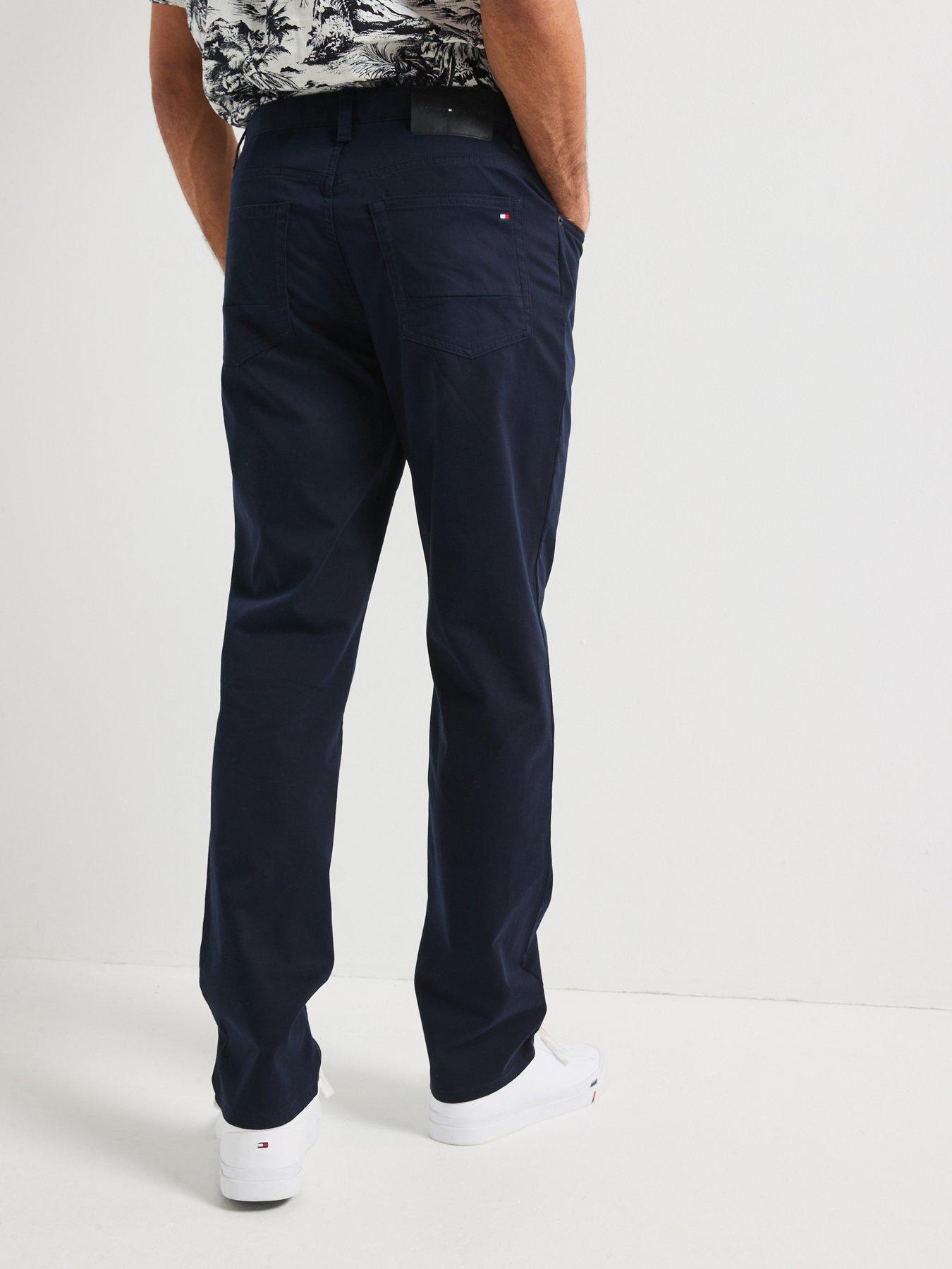 image of tommy-hilfiger-denton-5-pocket-cotton-satin-casual-trousers-navy