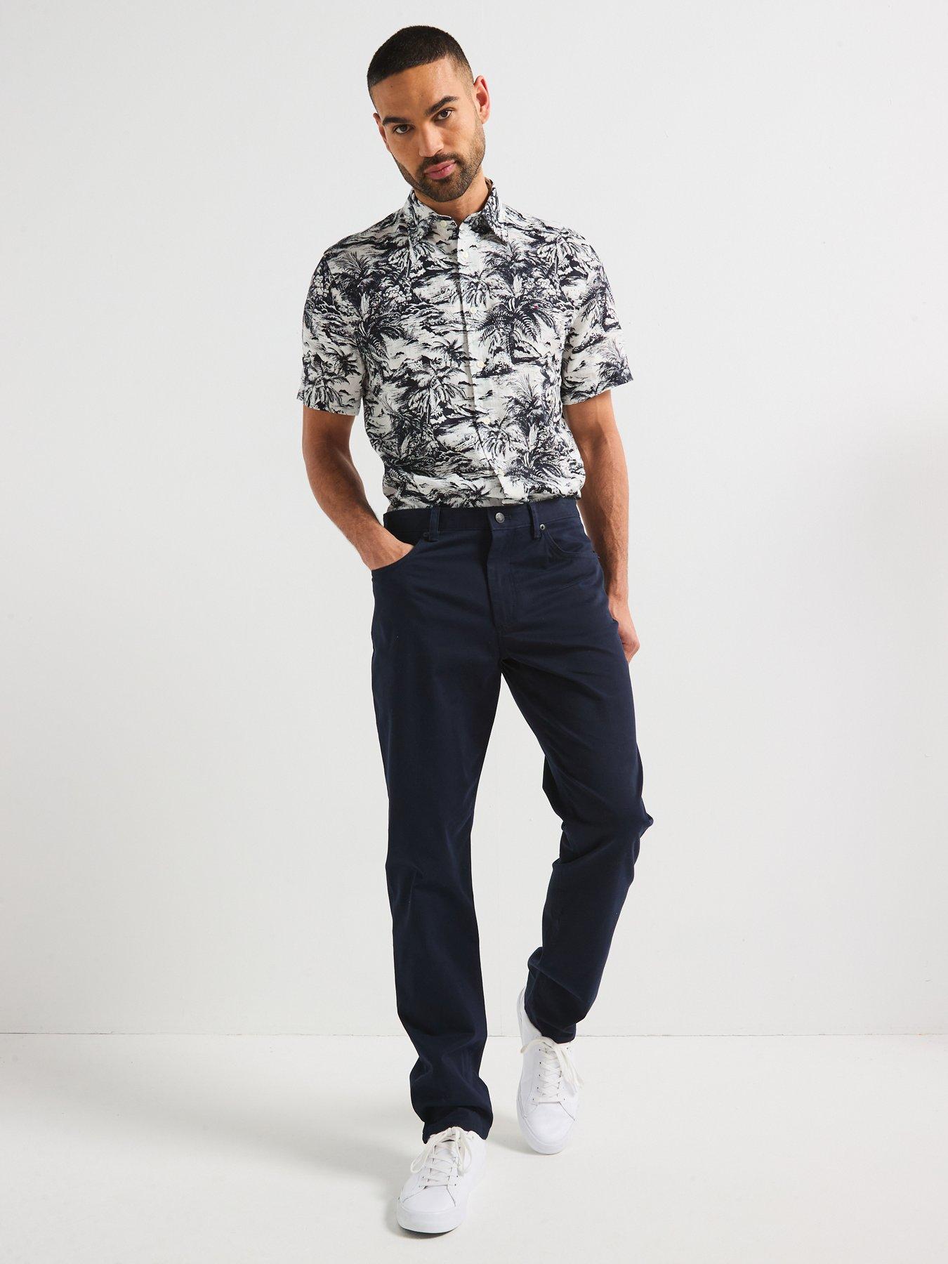  image of tommy-hilfiger-denton-5-pocket-cotton-satin-casual-trousers-navy