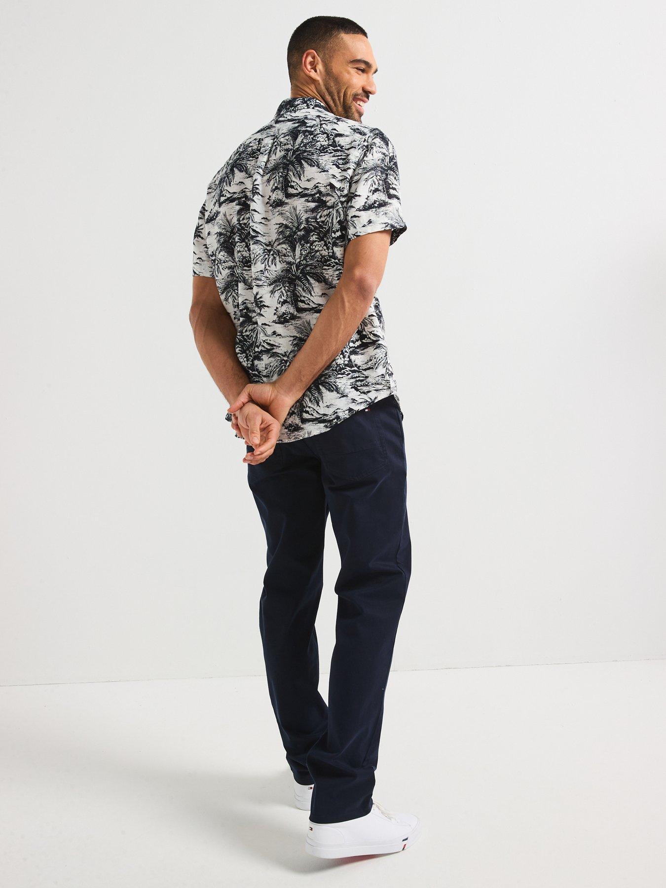  image of tommy-hilfiger-denton-5-pocket-cotton-satin-casual-trousers-navy