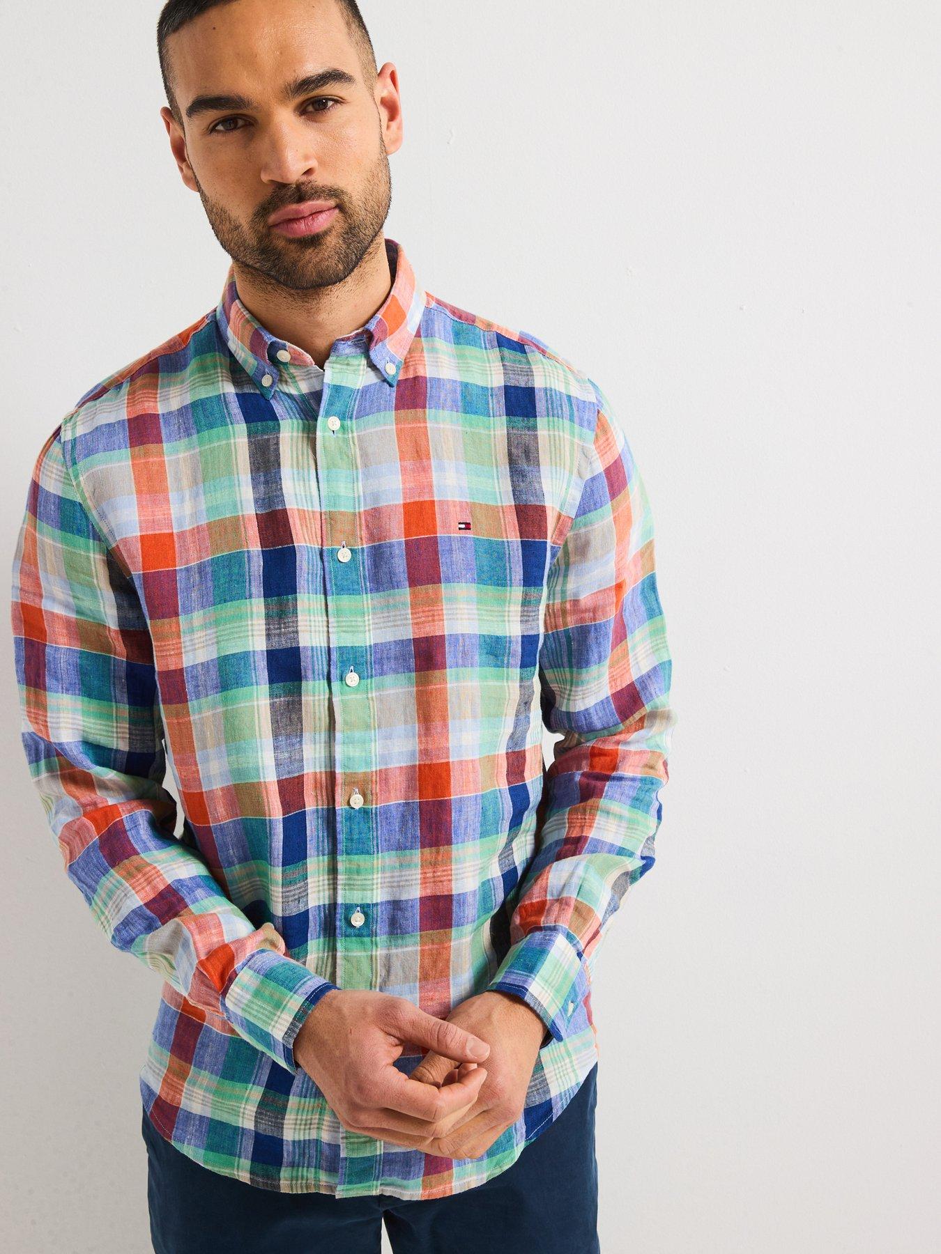 tommy-hilfiger-regular-fit-linen-summer-madras-short-sleeve-shirt