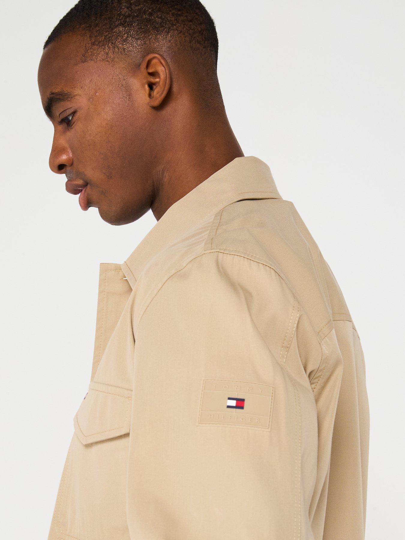  image of tommy-hilfiger-cotton-nylon-overshirt-natural