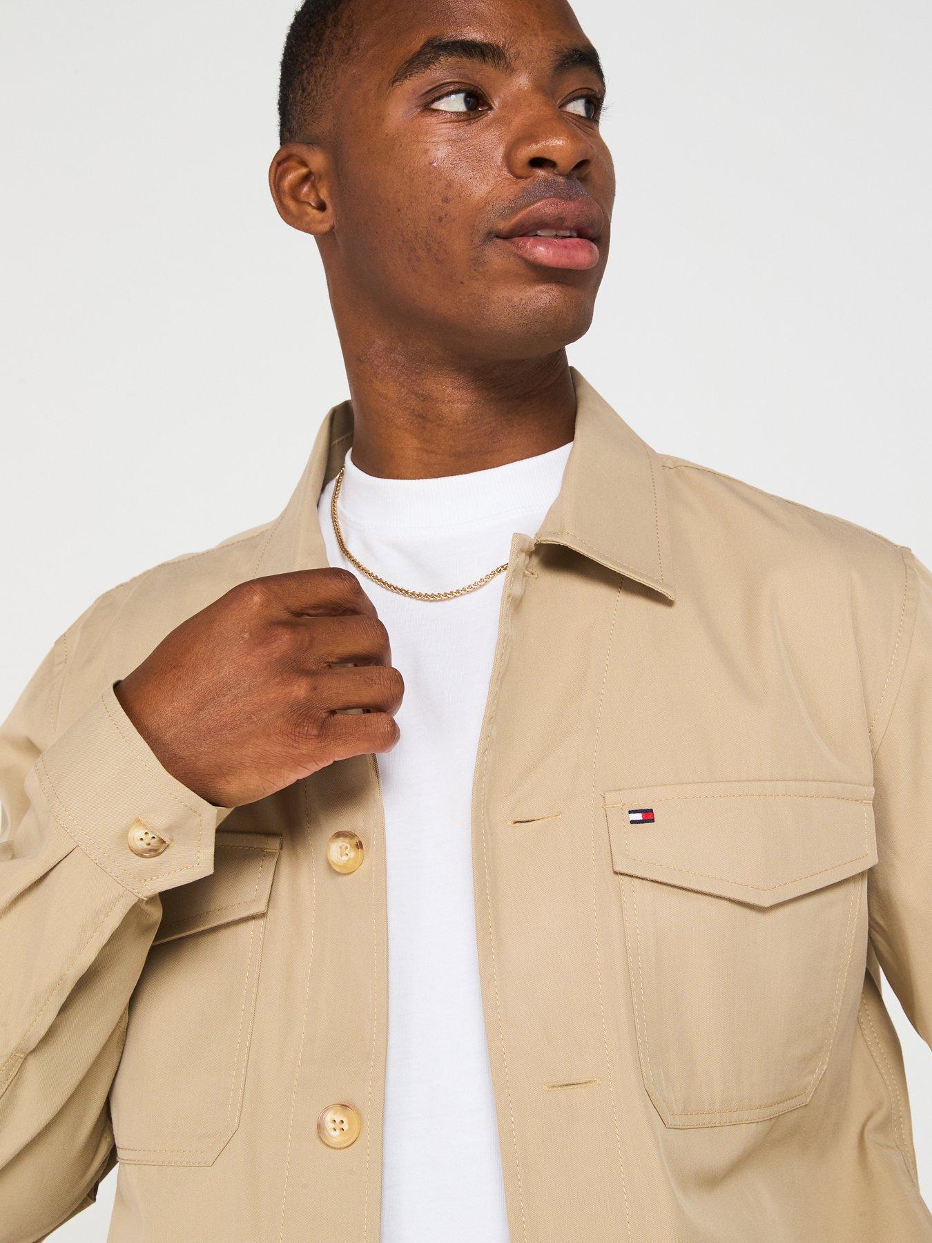  image of tommy-hilfiger-cotton-nylon-overshirt-natural