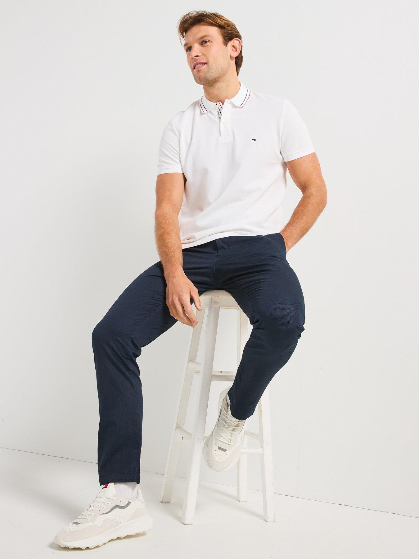  image of tommy-hilfiger-denton-printed-structure-chinos-navy