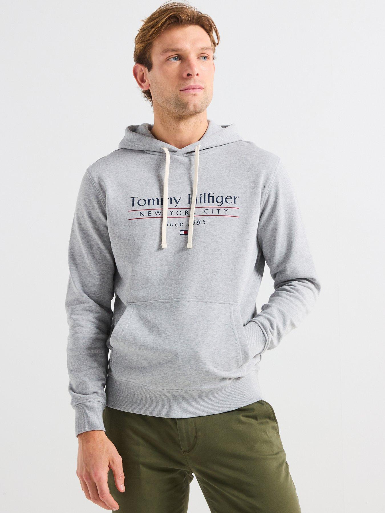 Image 1 of 5 of Tommy Hilfiger Centre Stack Hoodie - Light Grey