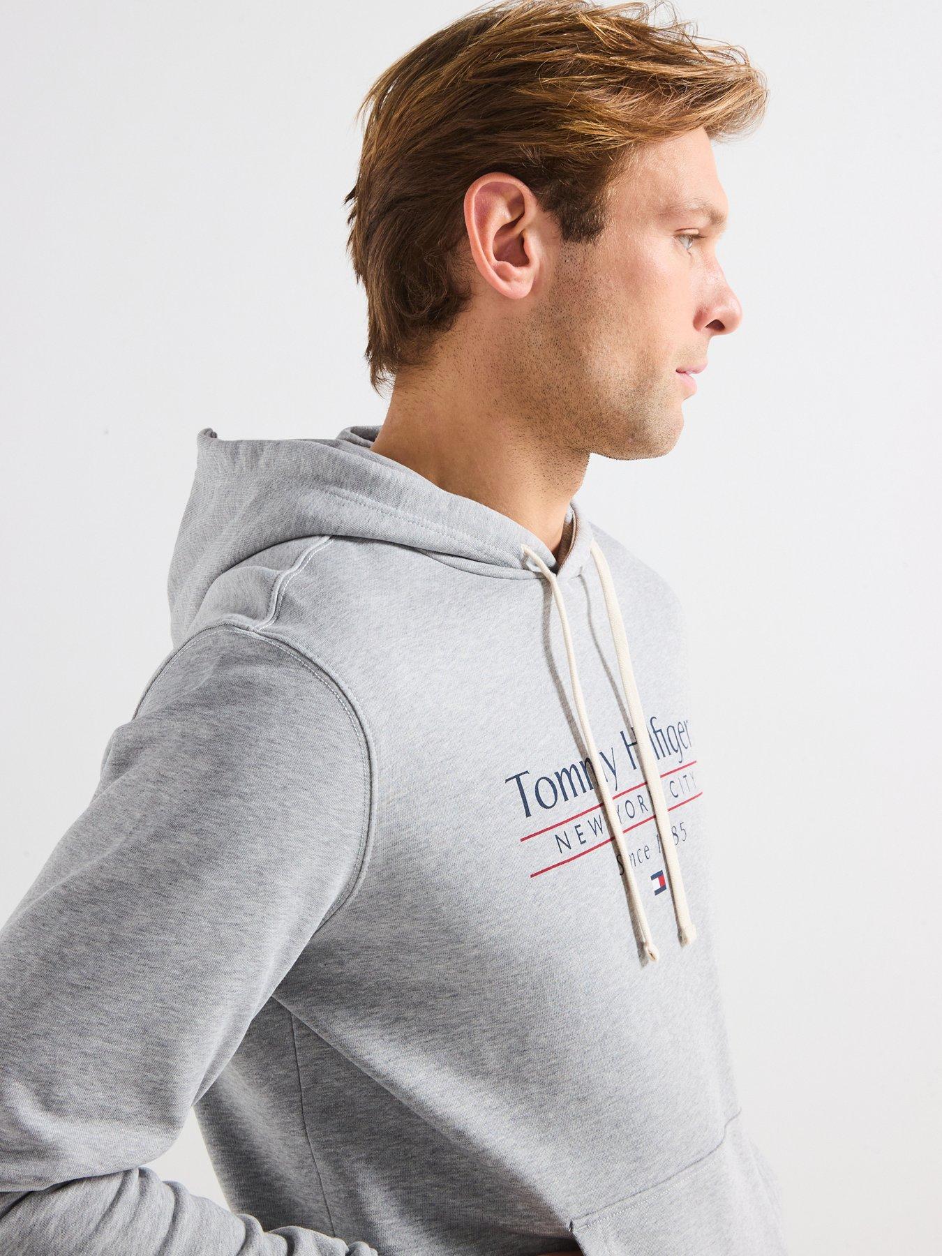 Image 4 of 5 of Tommy Hilfiger Centre Stack Hoodie - Light Grey