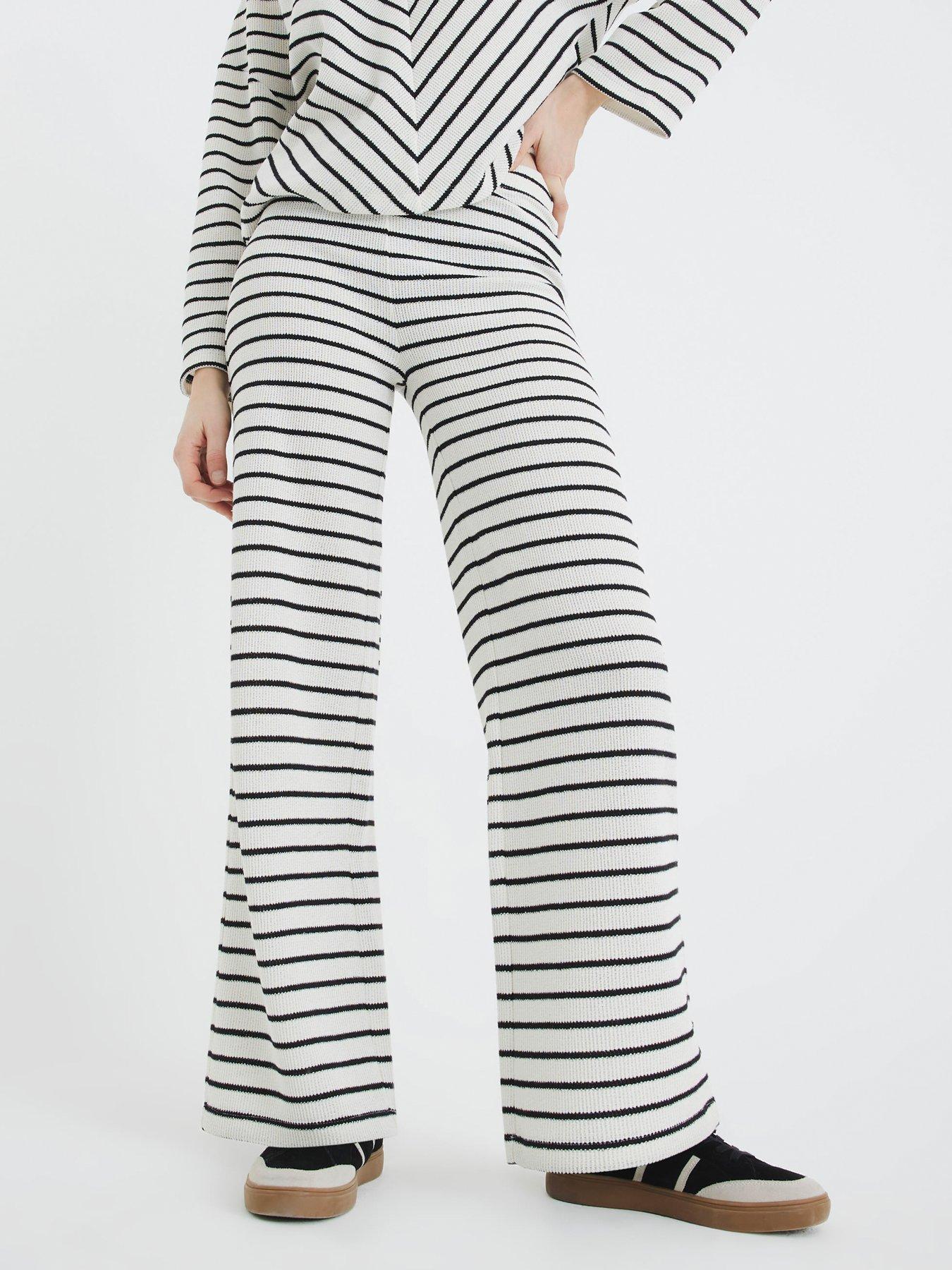undefined Stripe Texture Trouser - Cream