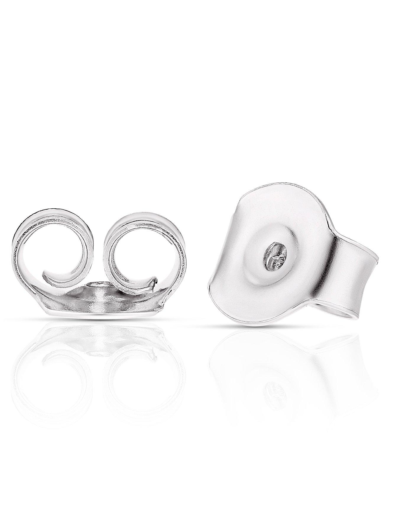  image of h-samuel-sterling-silver-cubic-zirconia-half-hoop-stud-hoop-earrings