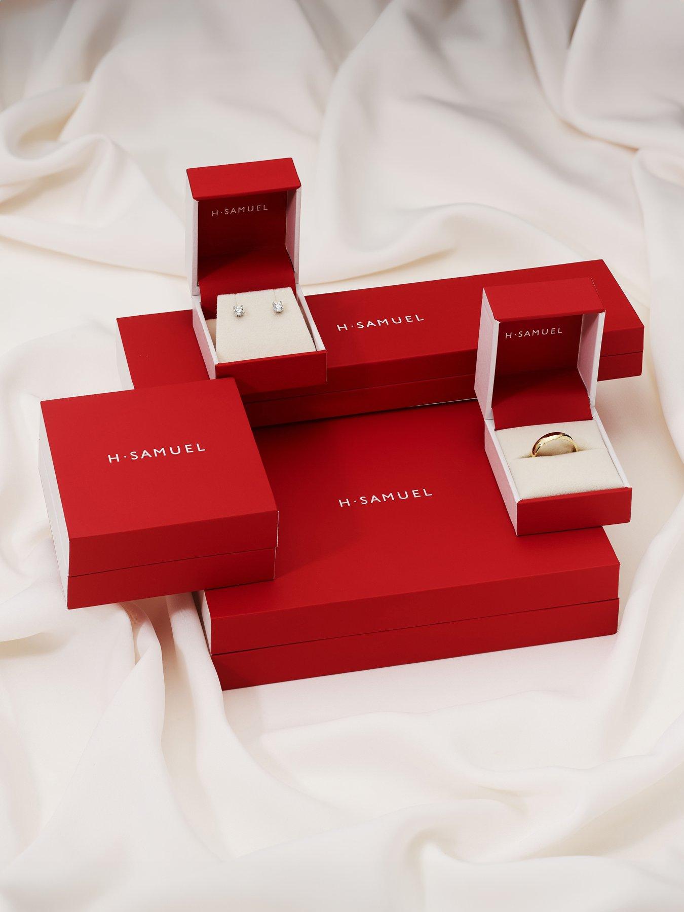  image of h-samuel-sterling-silver-cubic-zirconia-half-hoop-stud-hoop-earrings