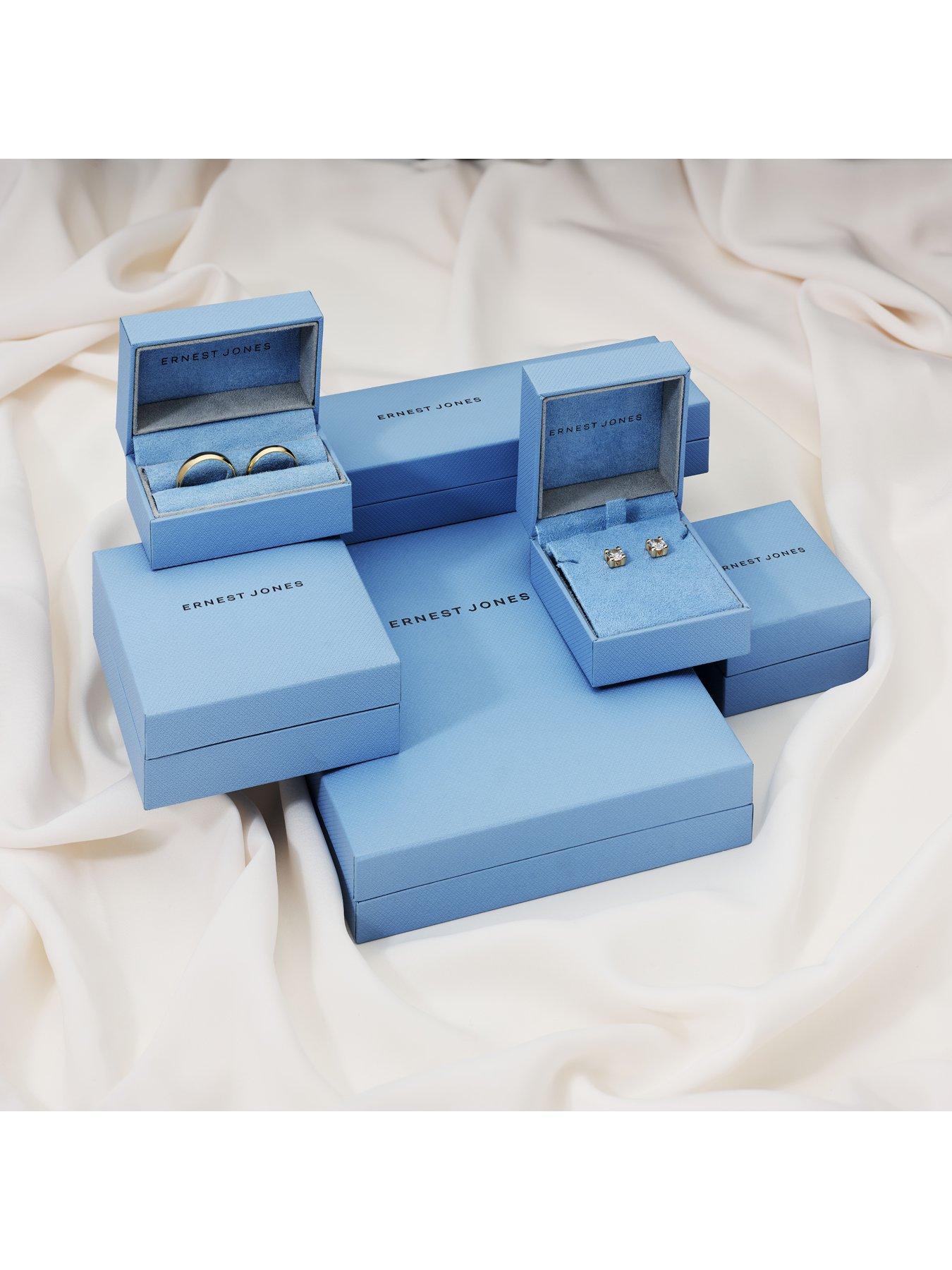 Image 3 of 3 of Ernest Jones 9ct White Gold 0.50ct Diamond Cushion Shaped Earring & Necklace Box Set