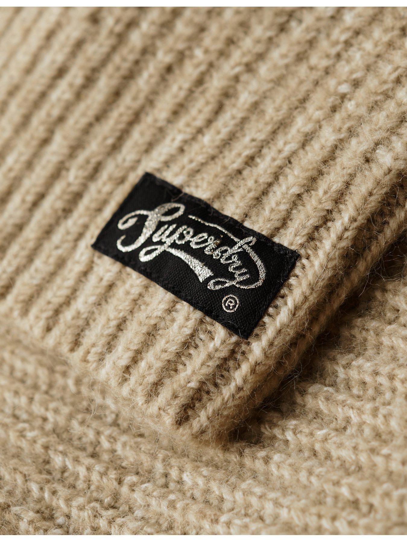  image of superdry-essential-long-knit-cardigan-brown