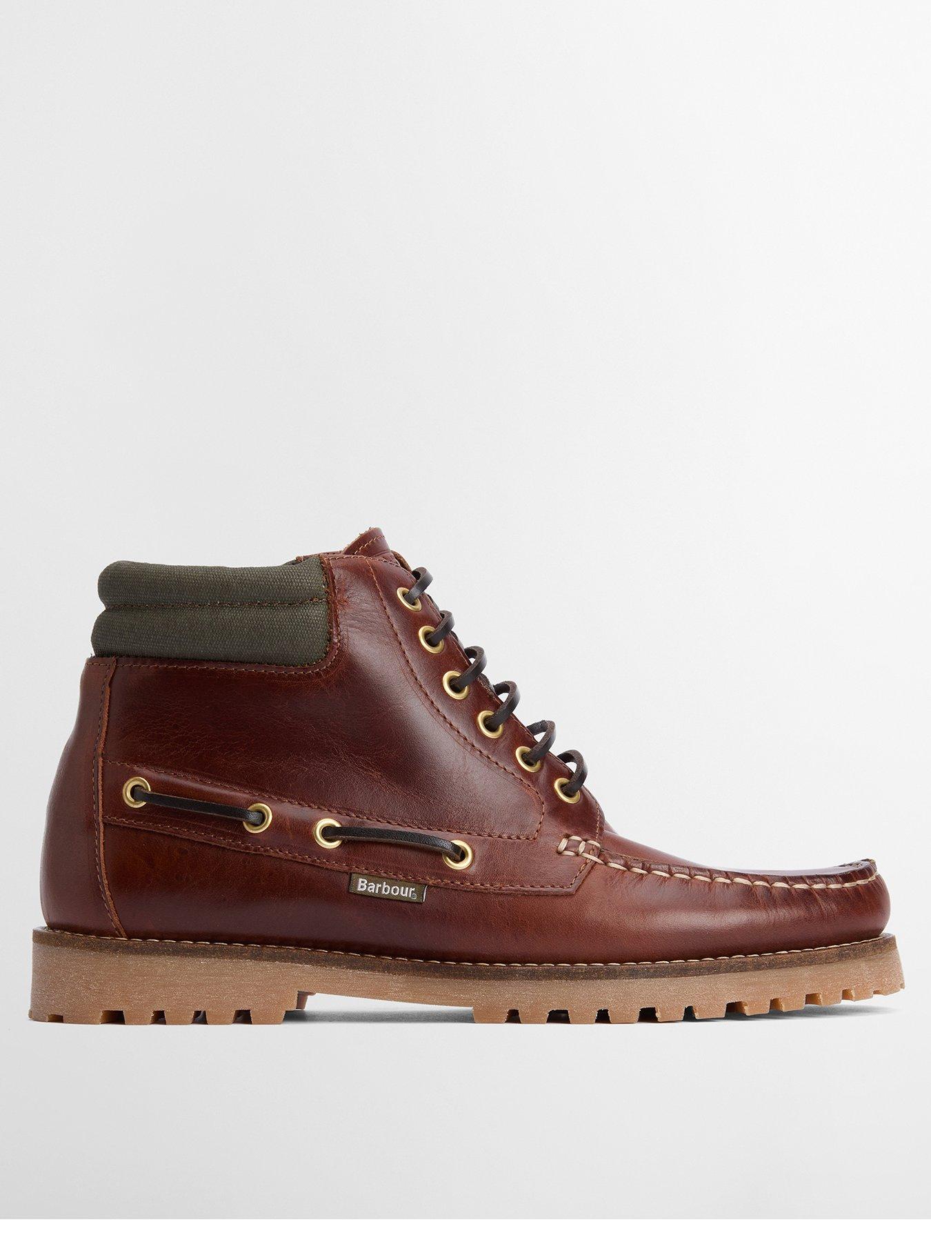  image of barbour-tiller-moccasin-lace-up-boot-brown