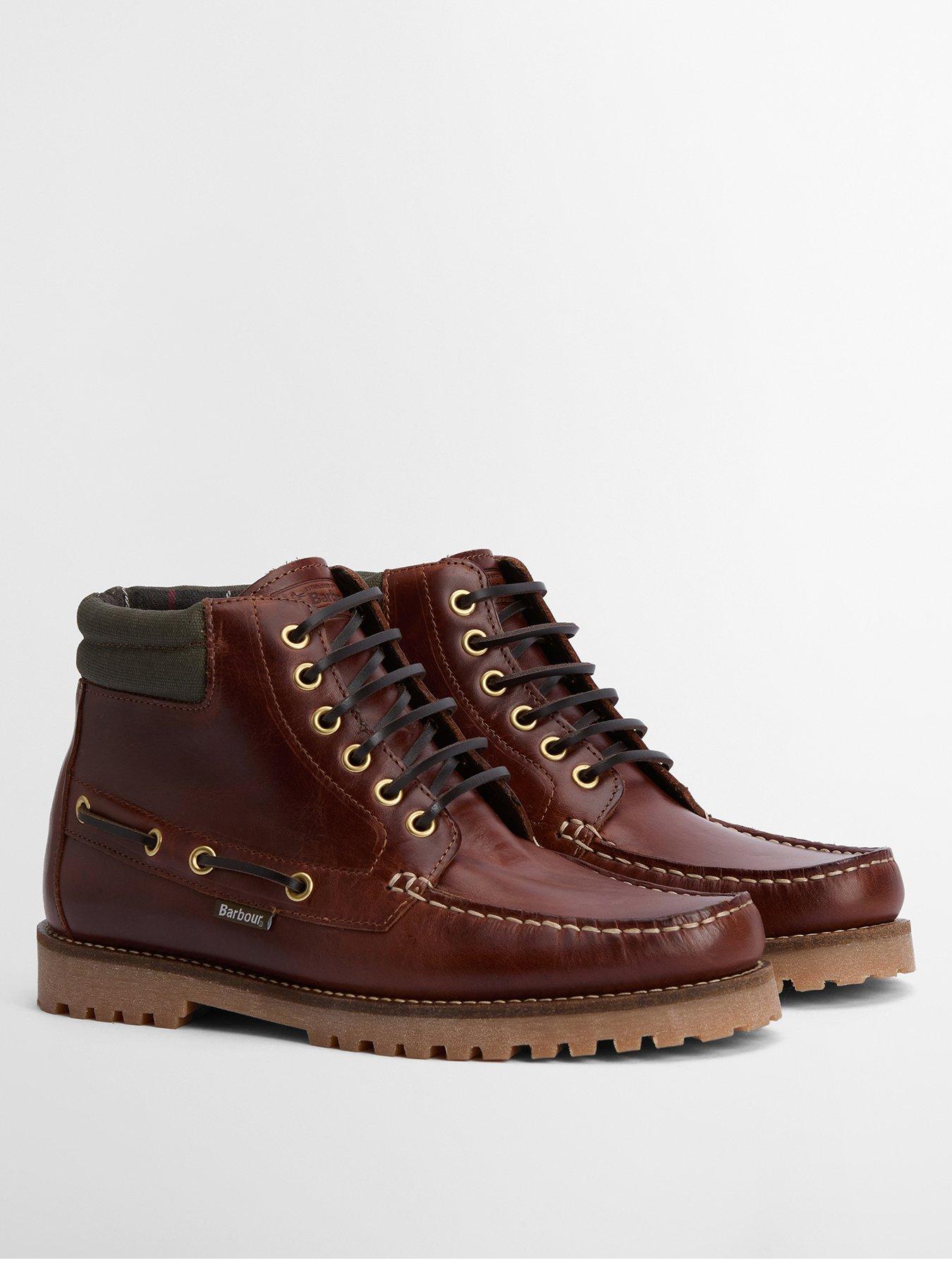  image of barbour-tiller-moccasin-lace-up-boot-brown