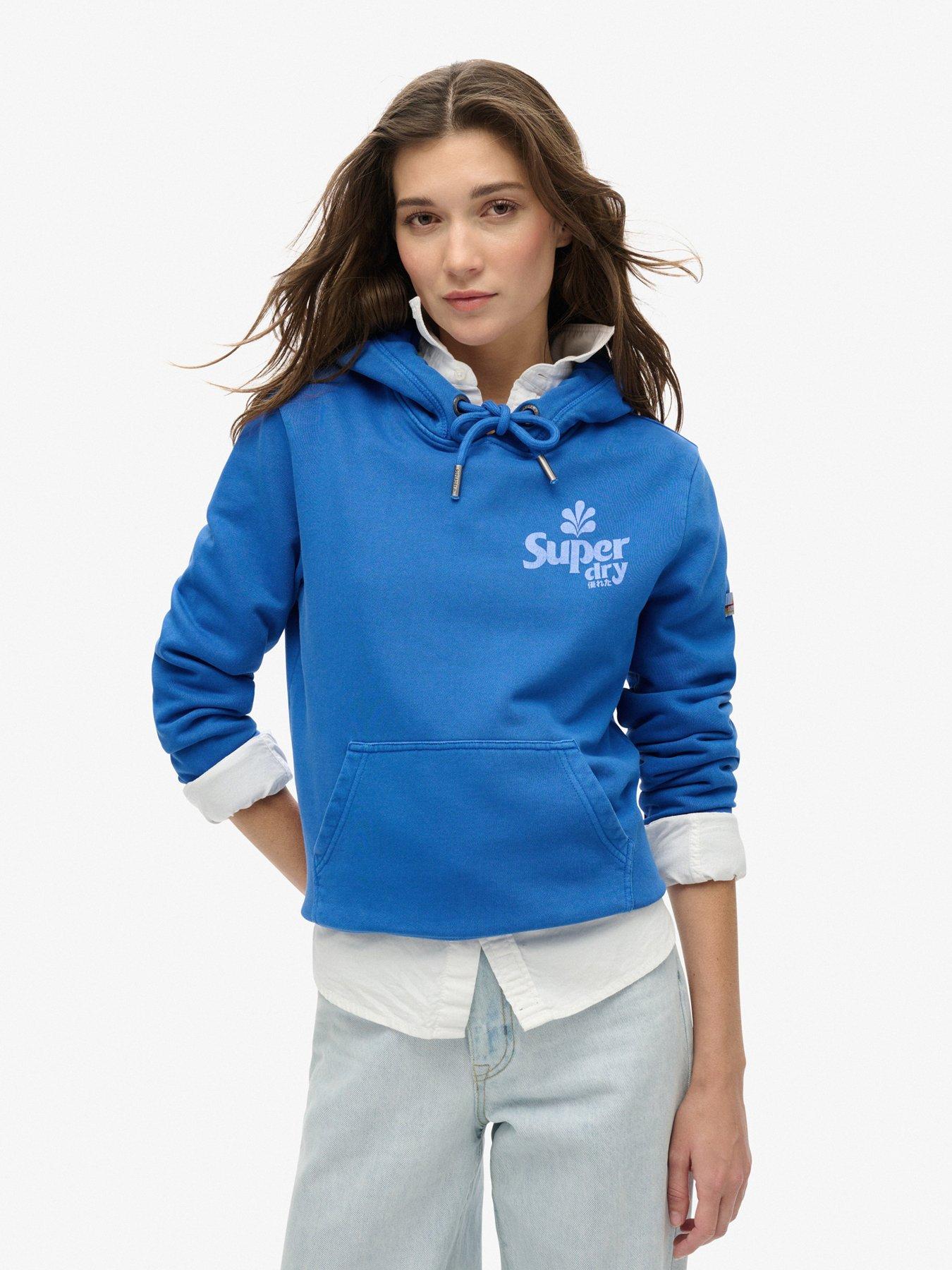 Image 1 of 5 of Superdry Cooper Tonal Logo Hoody - Blue