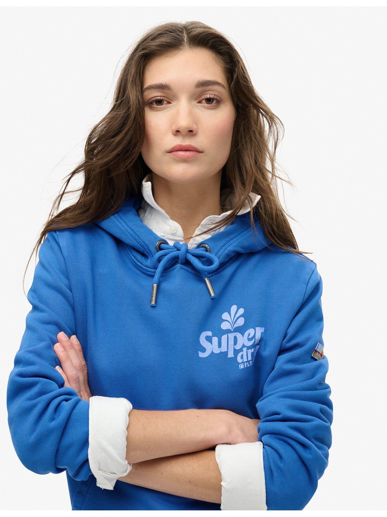 Image 4 of 5 of Superdry Cooper Tonal Logo Hoody - Blue