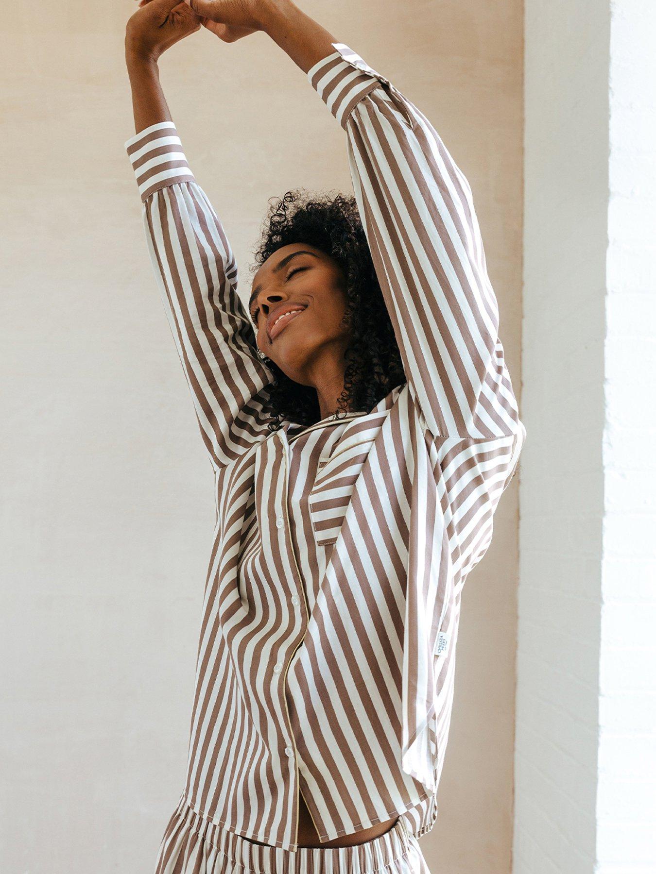  image of chelsea-peers-long-button-up-woven-cotton