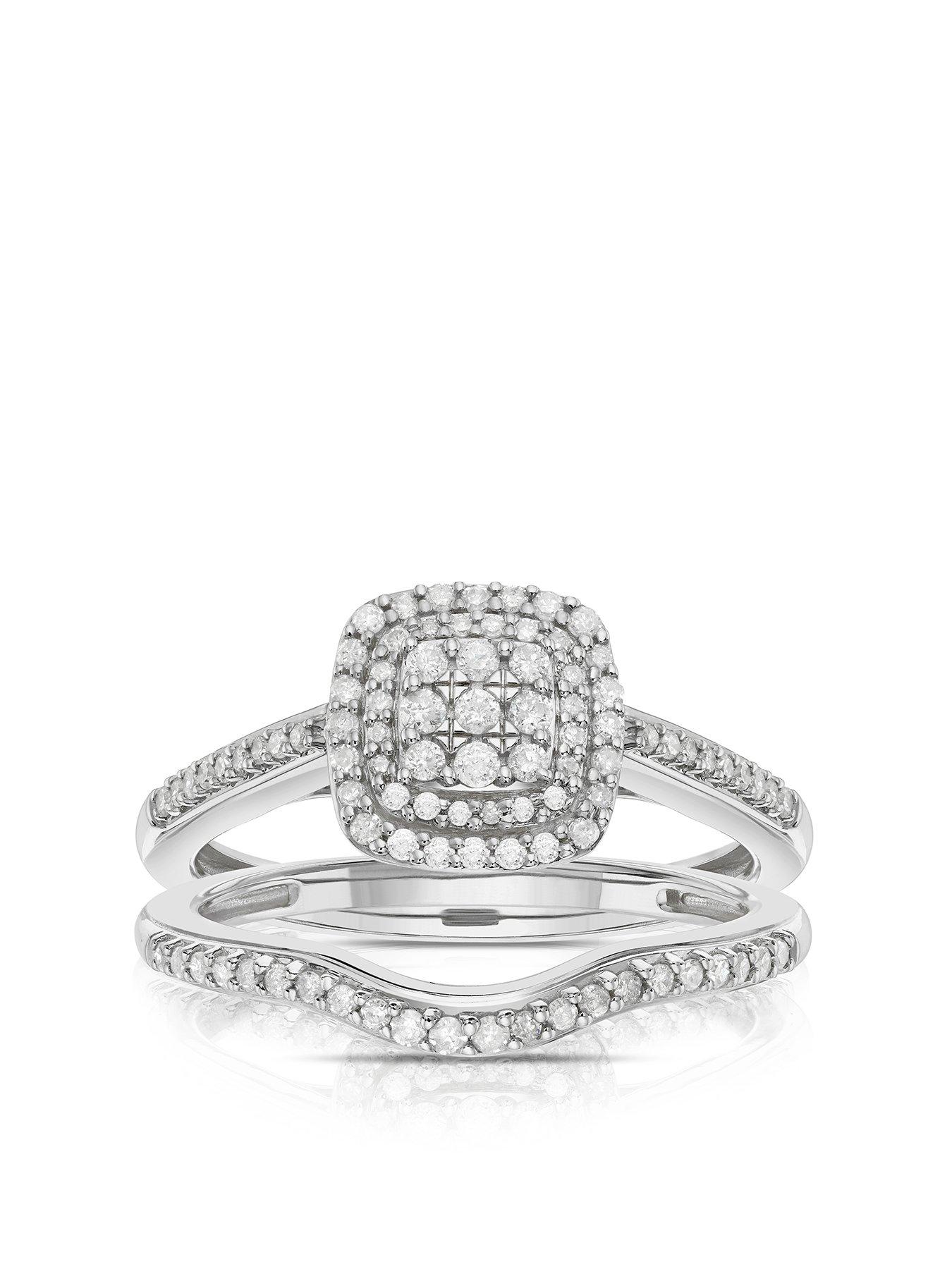 Samuel Perfect Fit Diamond Bridal Ring 9ct White Gold