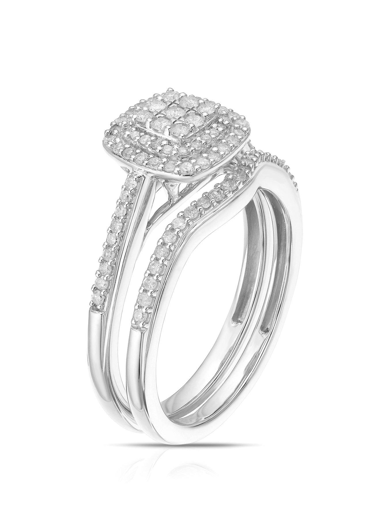 Samuel Perfect Fit Diamond Bridal Ring 9ct White Gold