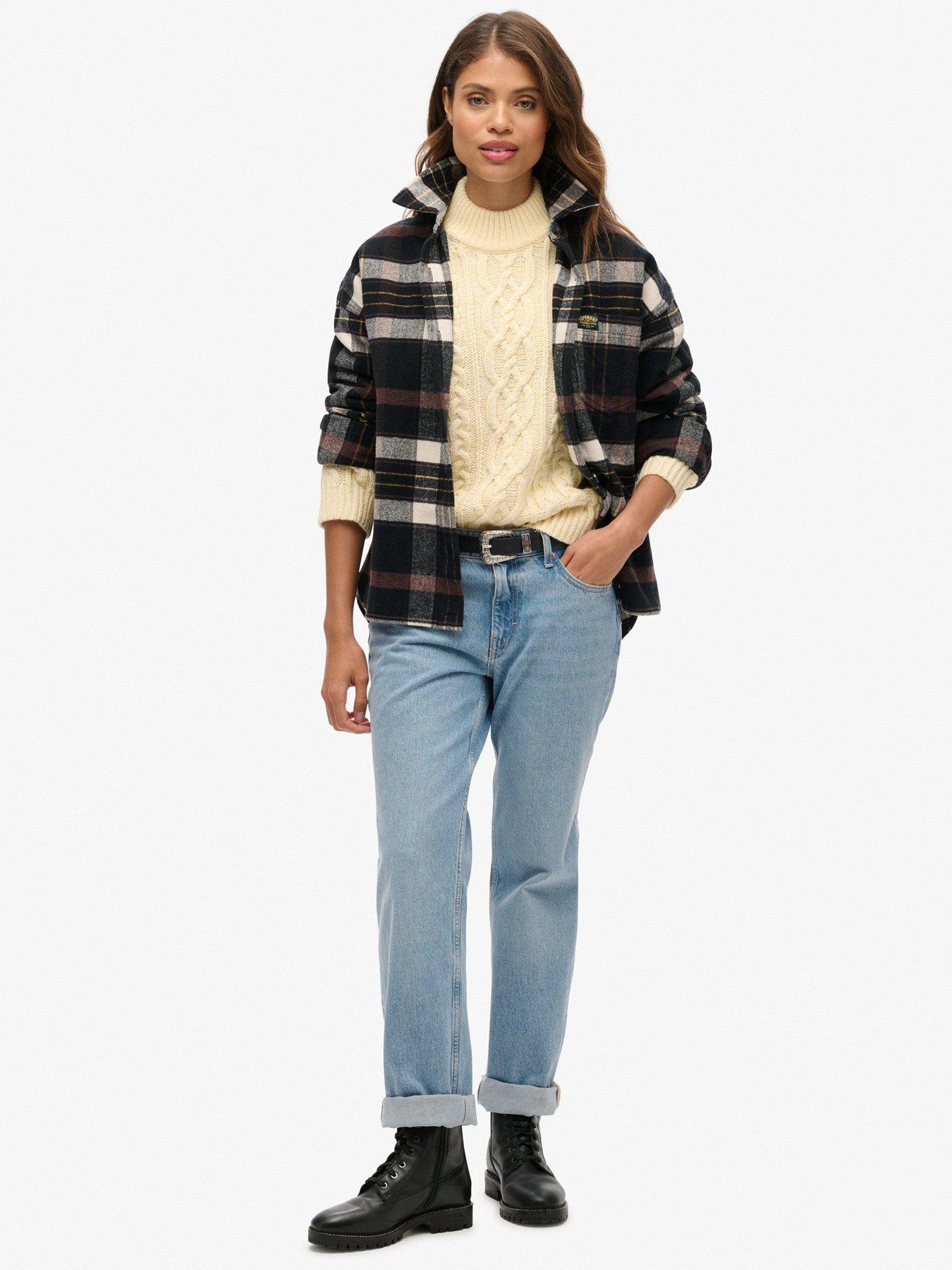  image of superdry-cable-mock-neck-jumper-white