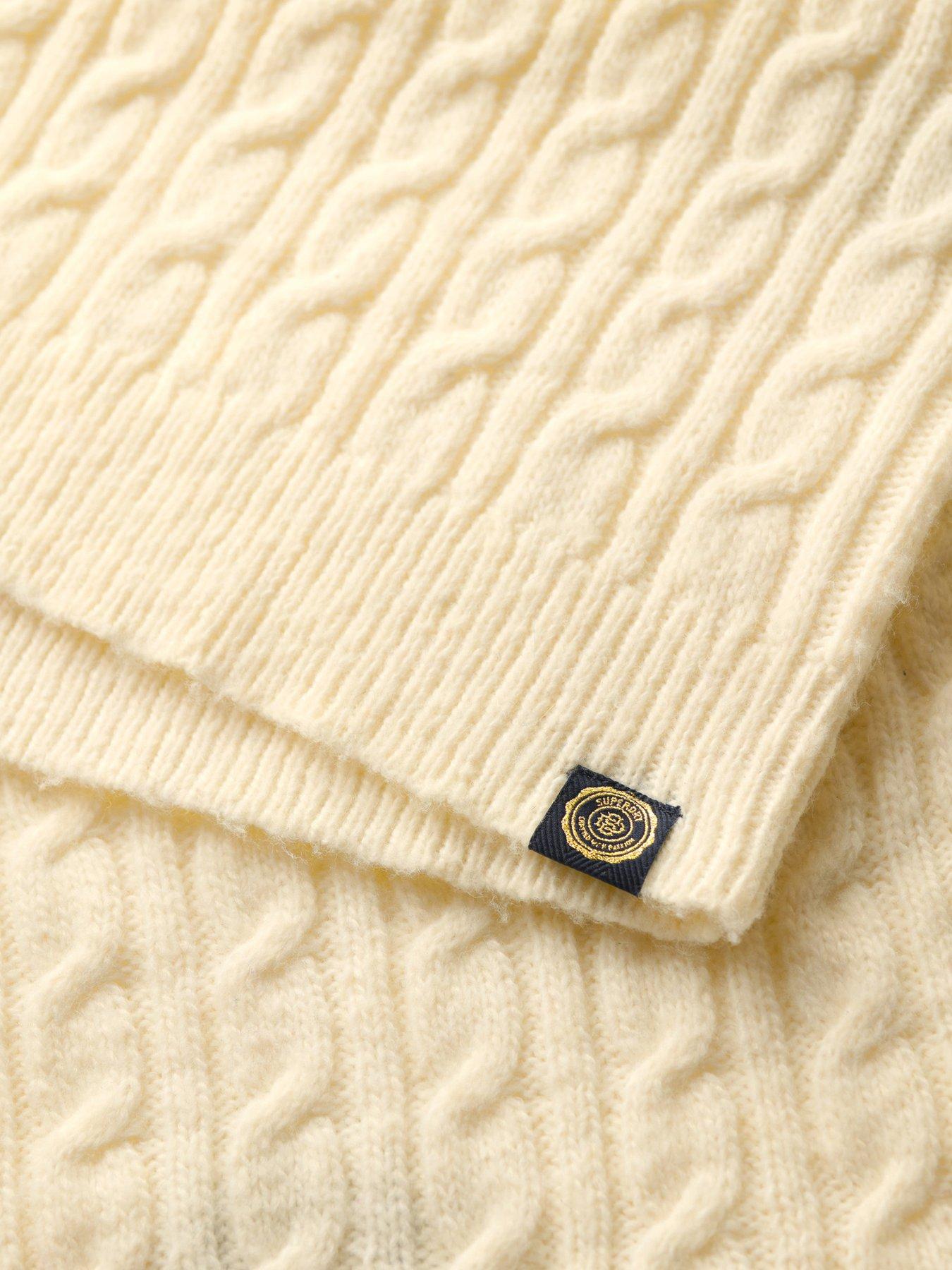 image of superdry-cable-mock-neck-jumper-white