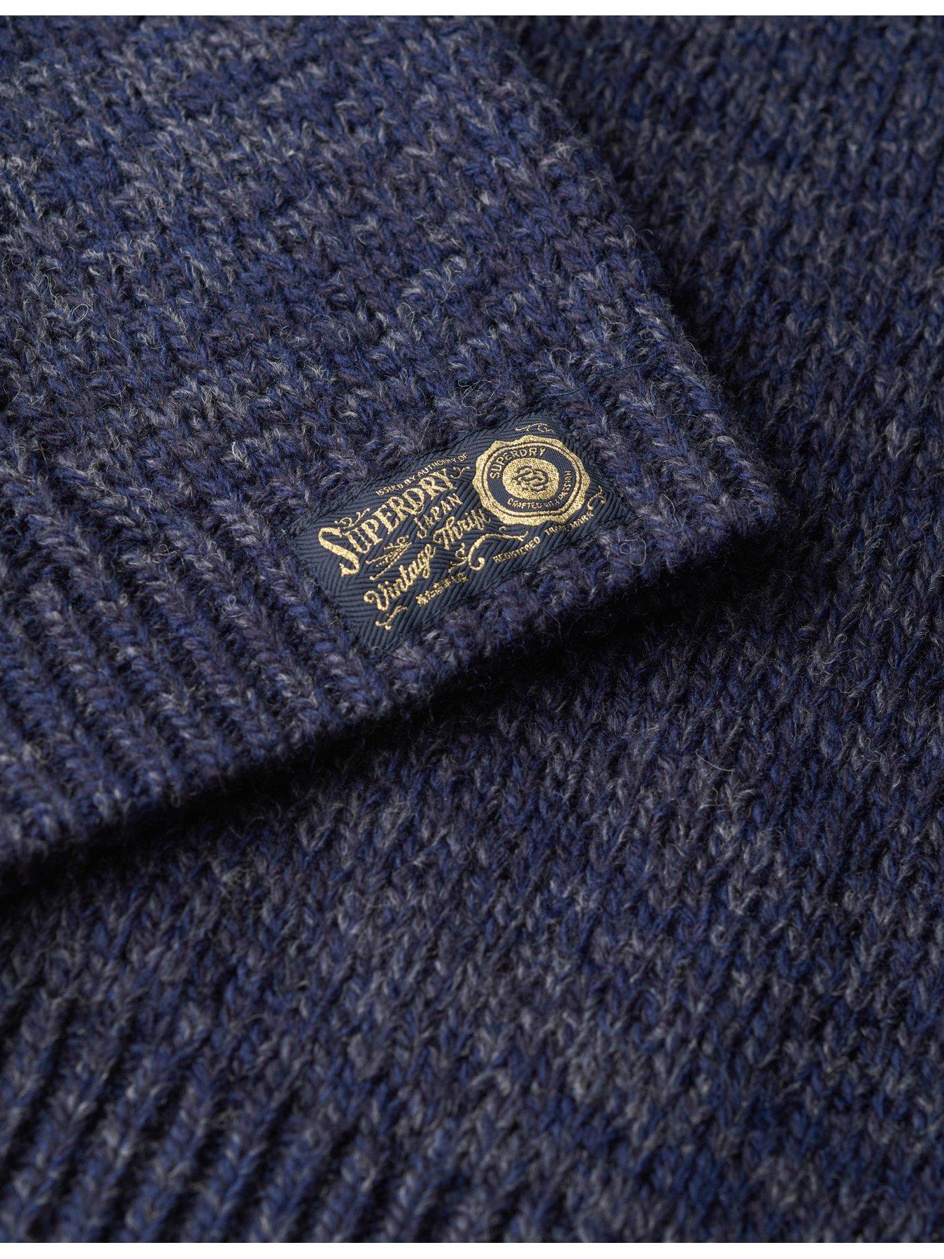  image of superdry-cable-mock-neck-jumper-navy