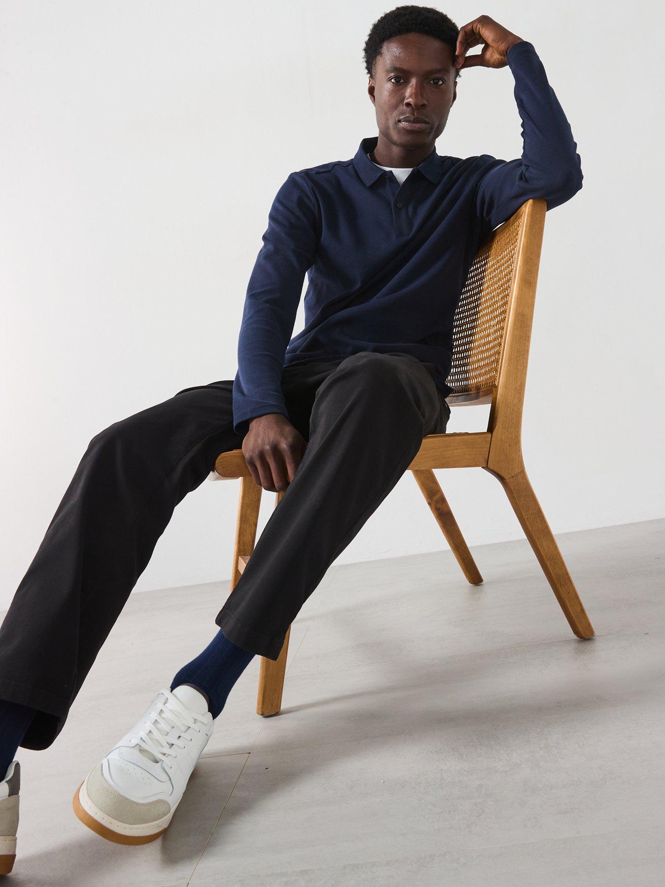  image of selected-homme-miles-straight-fit-flex-trousers-black