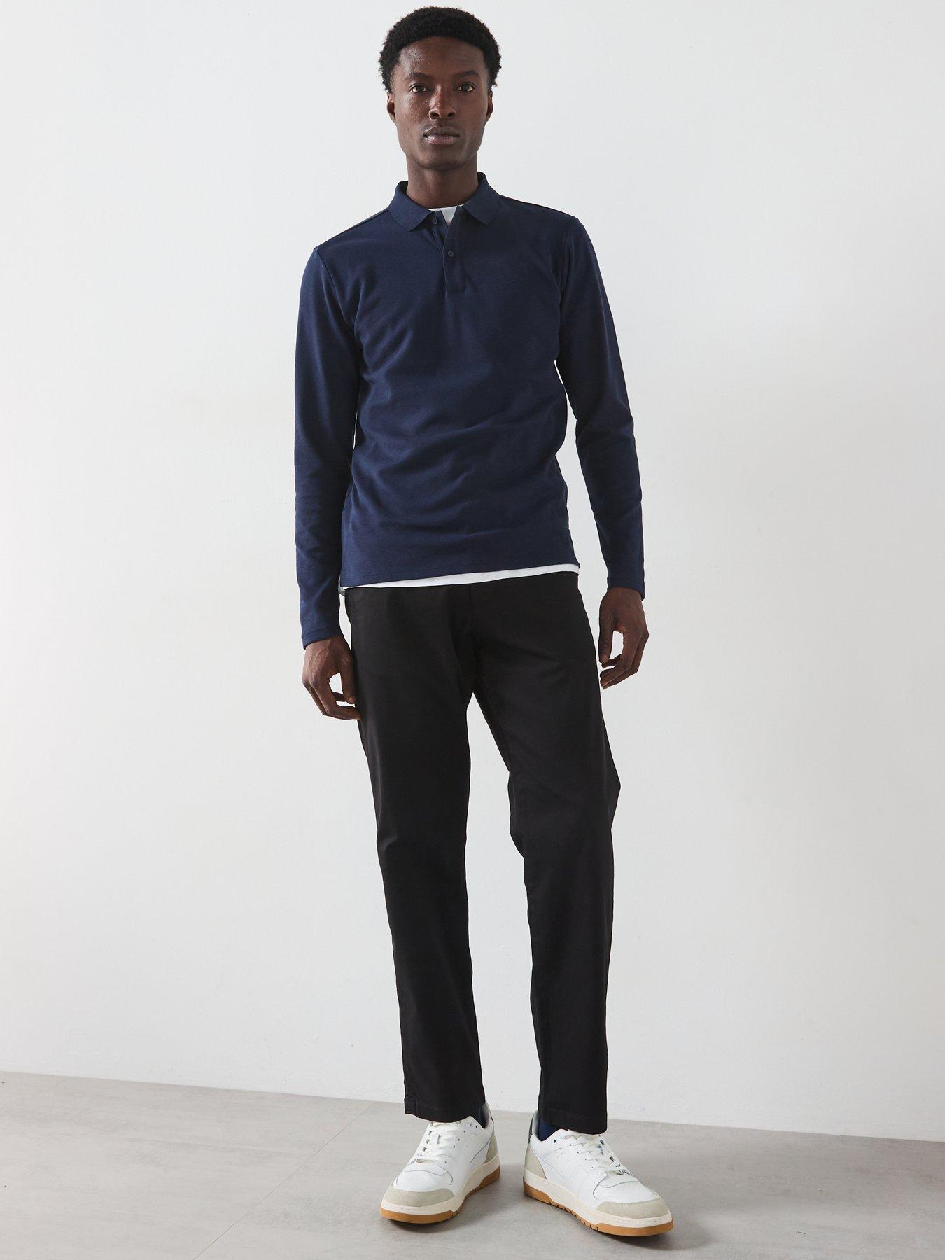  image of selected-homme-miles-straight-fit-flex-trousers-black