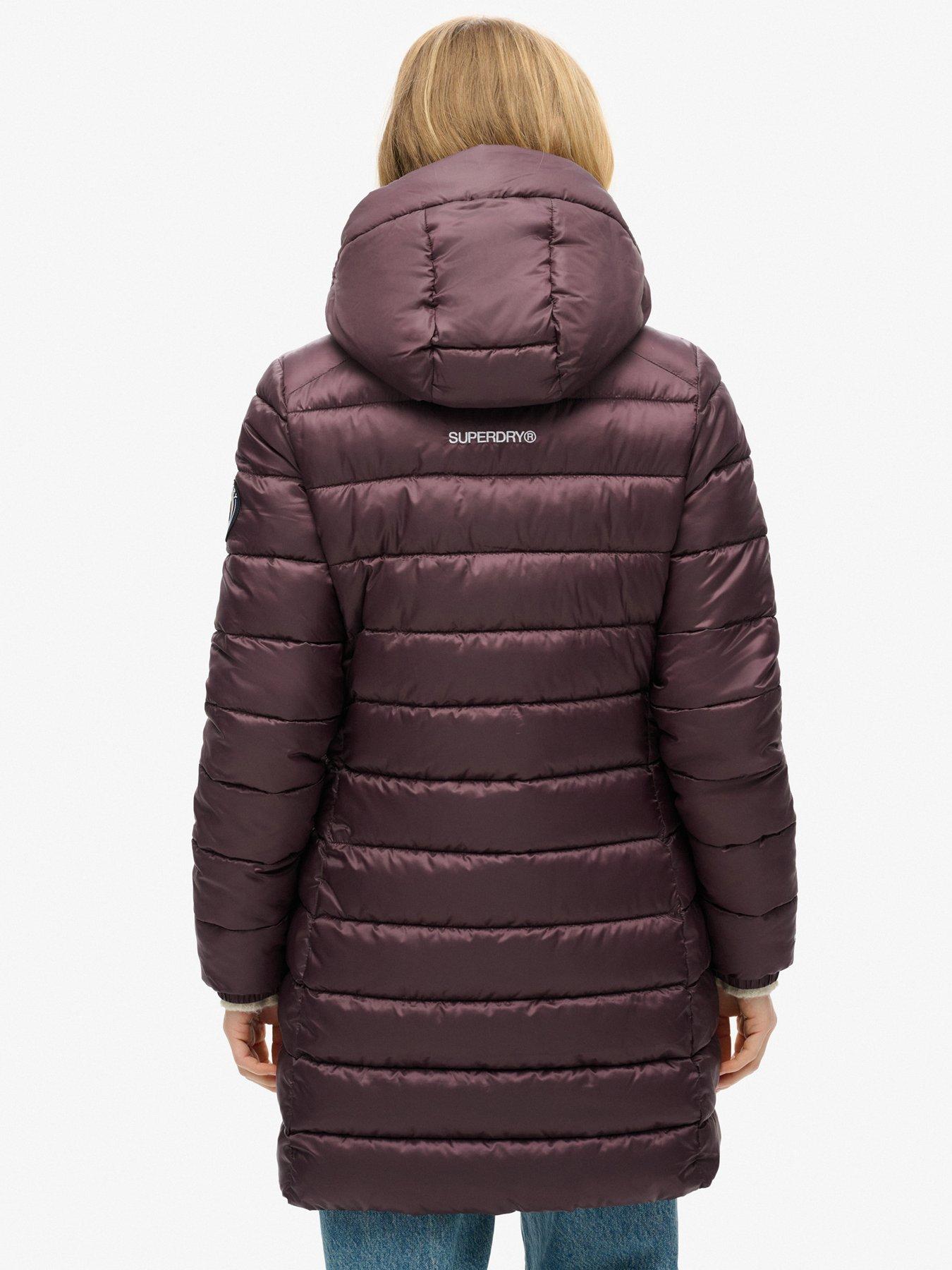  image of superdry-fuji-midi-padded-coat-purple