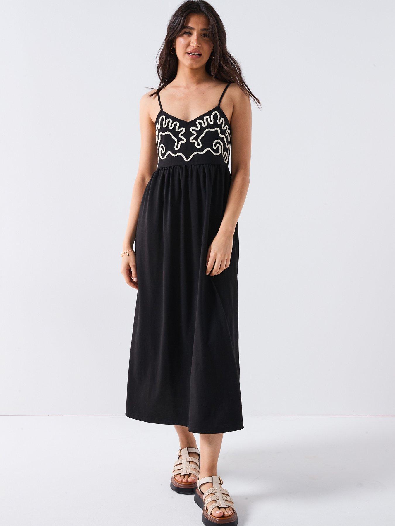 V by Very Rope Detail Dress - Black