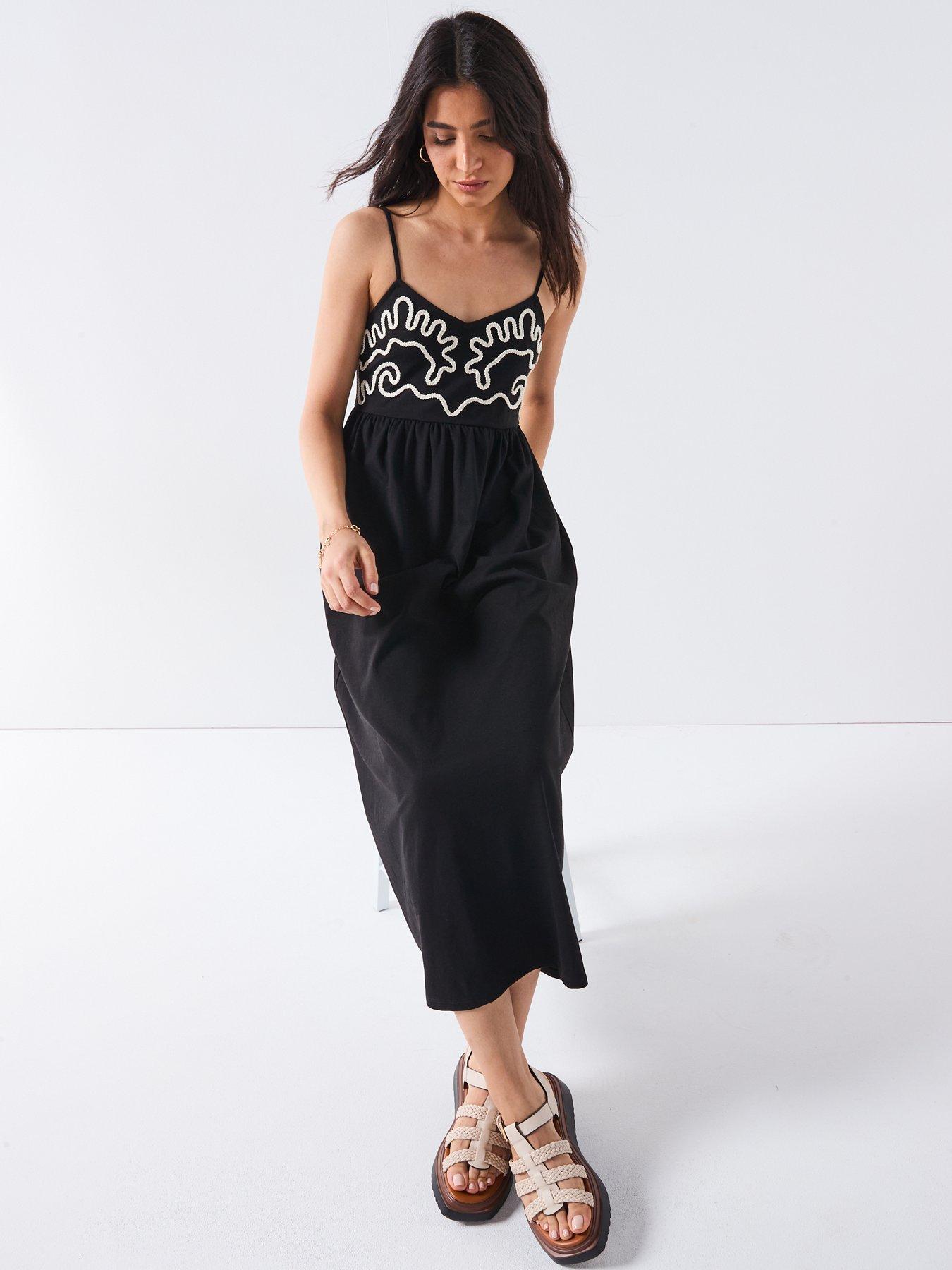  image of v-by-very-rope-detail-dress-black