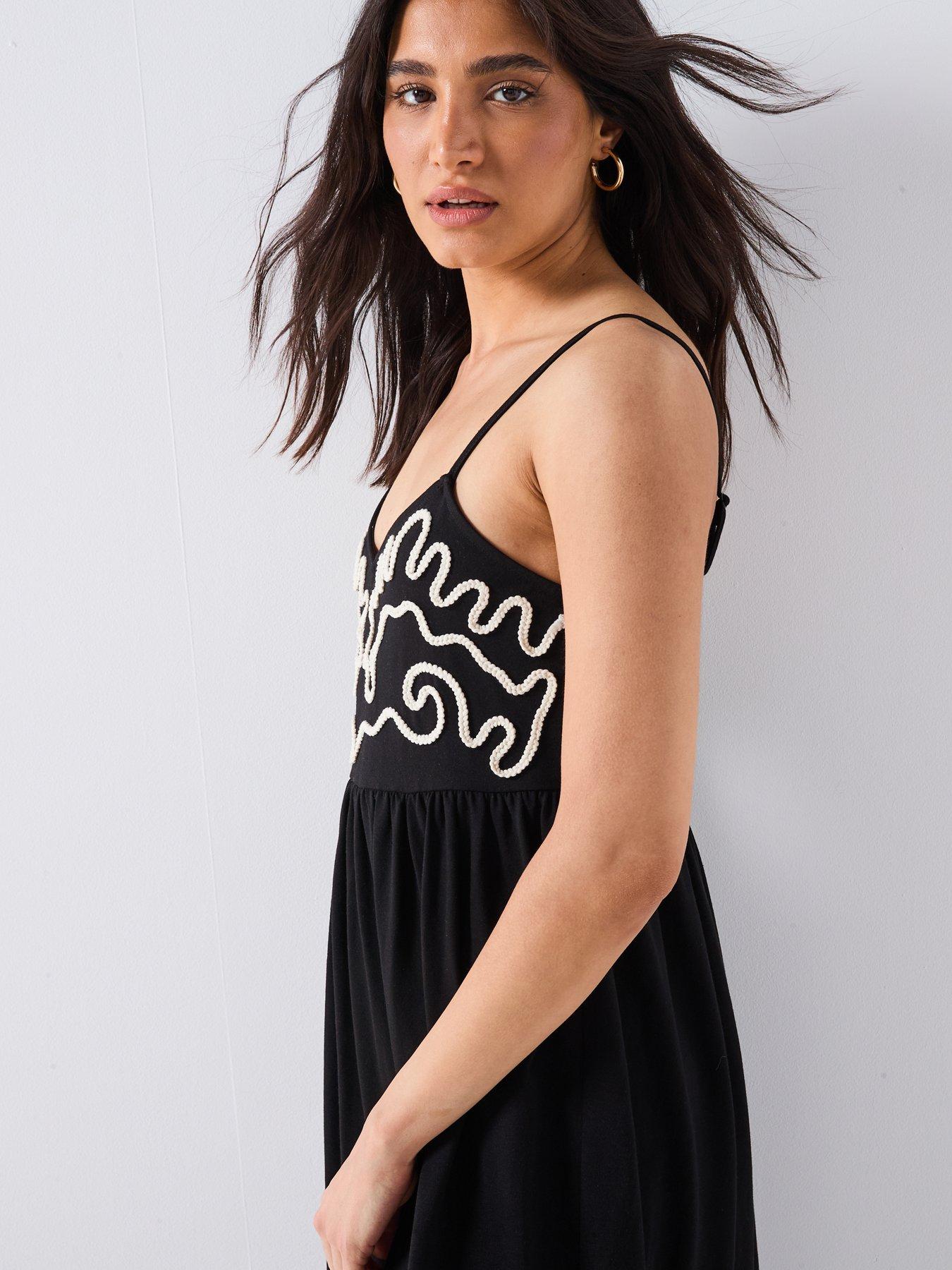  image of v-by-very-rope-detail-dress-black