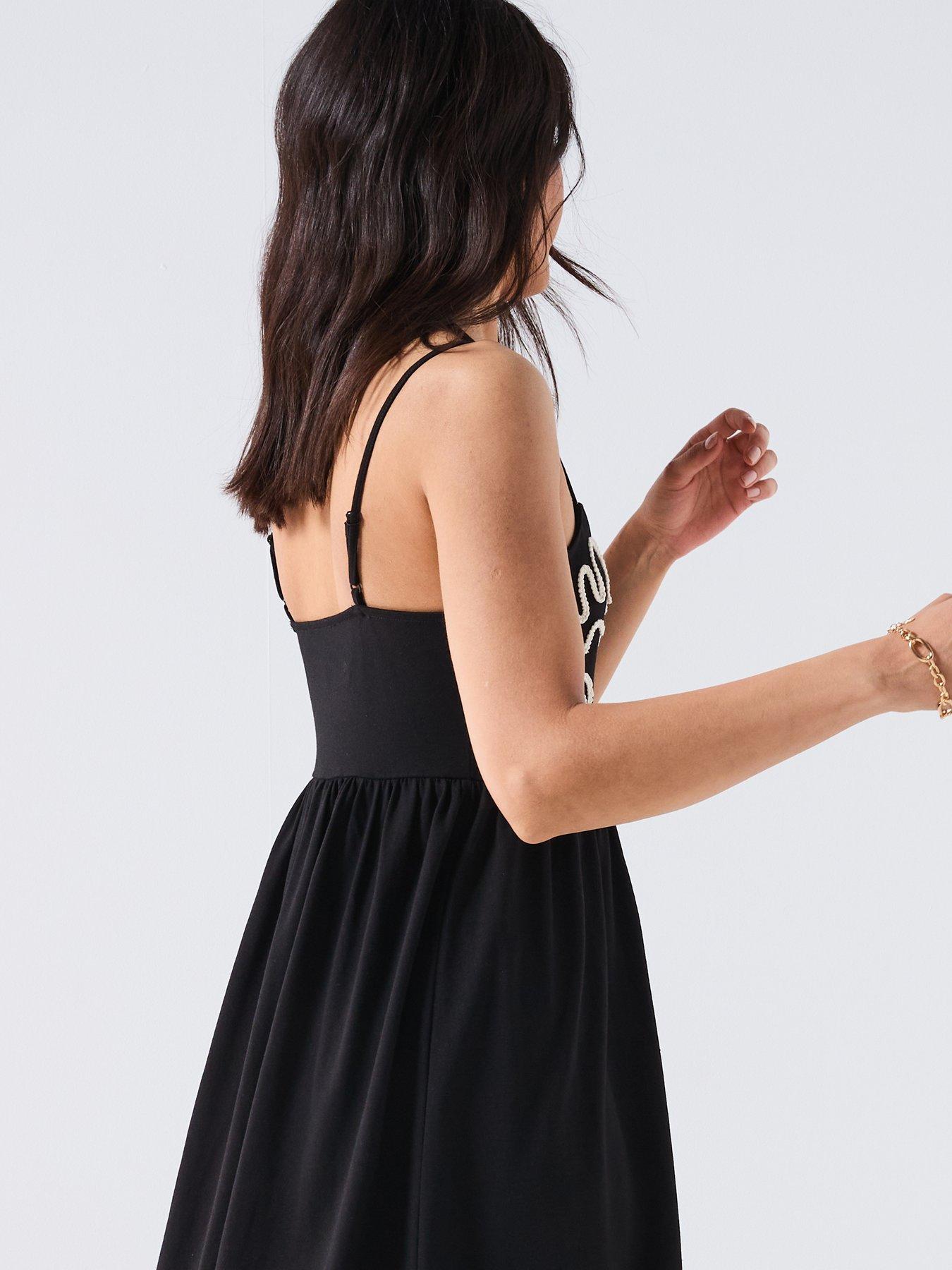  image of v-by-very-rope-detail-dress-black