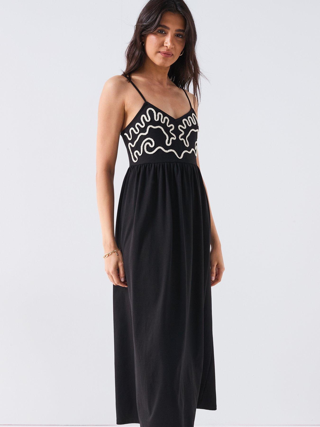  image of v-by-very-rope-detail-dress-black