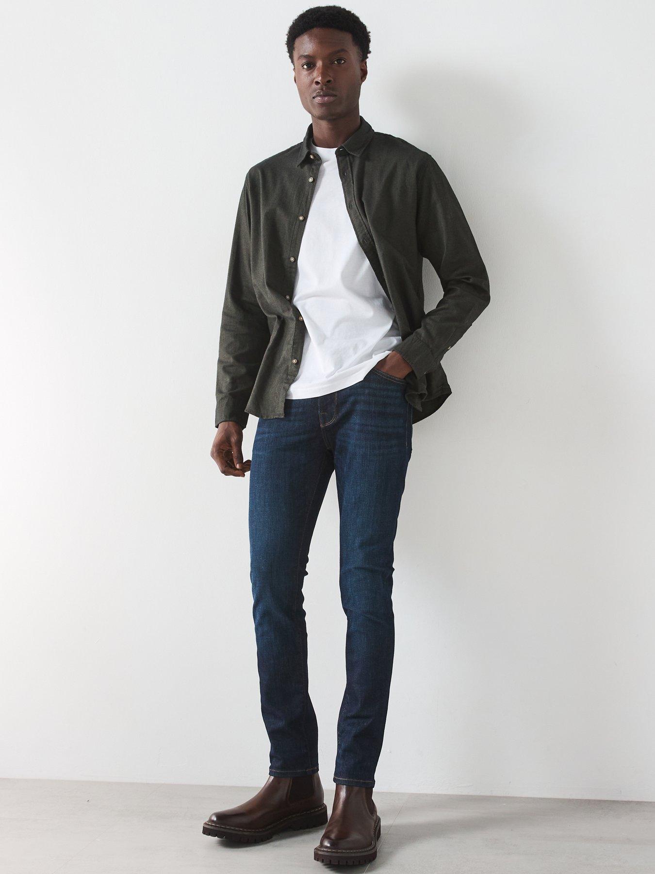  image of selected-homme-leon-slim-fit-jeans-dark-blue