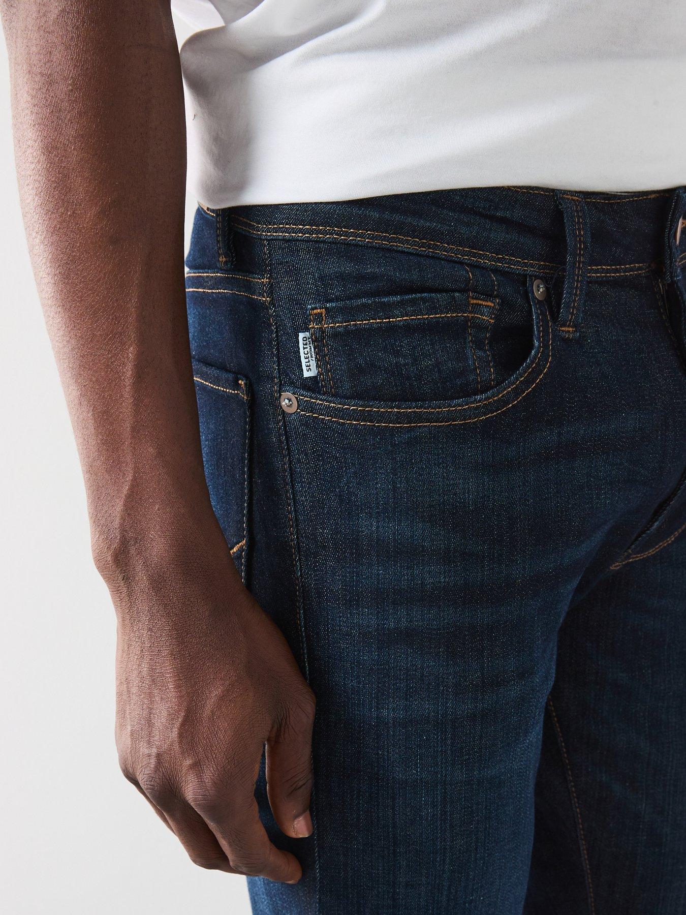  image of selected-homme-leon-slim-fit-jeans-dark-blue