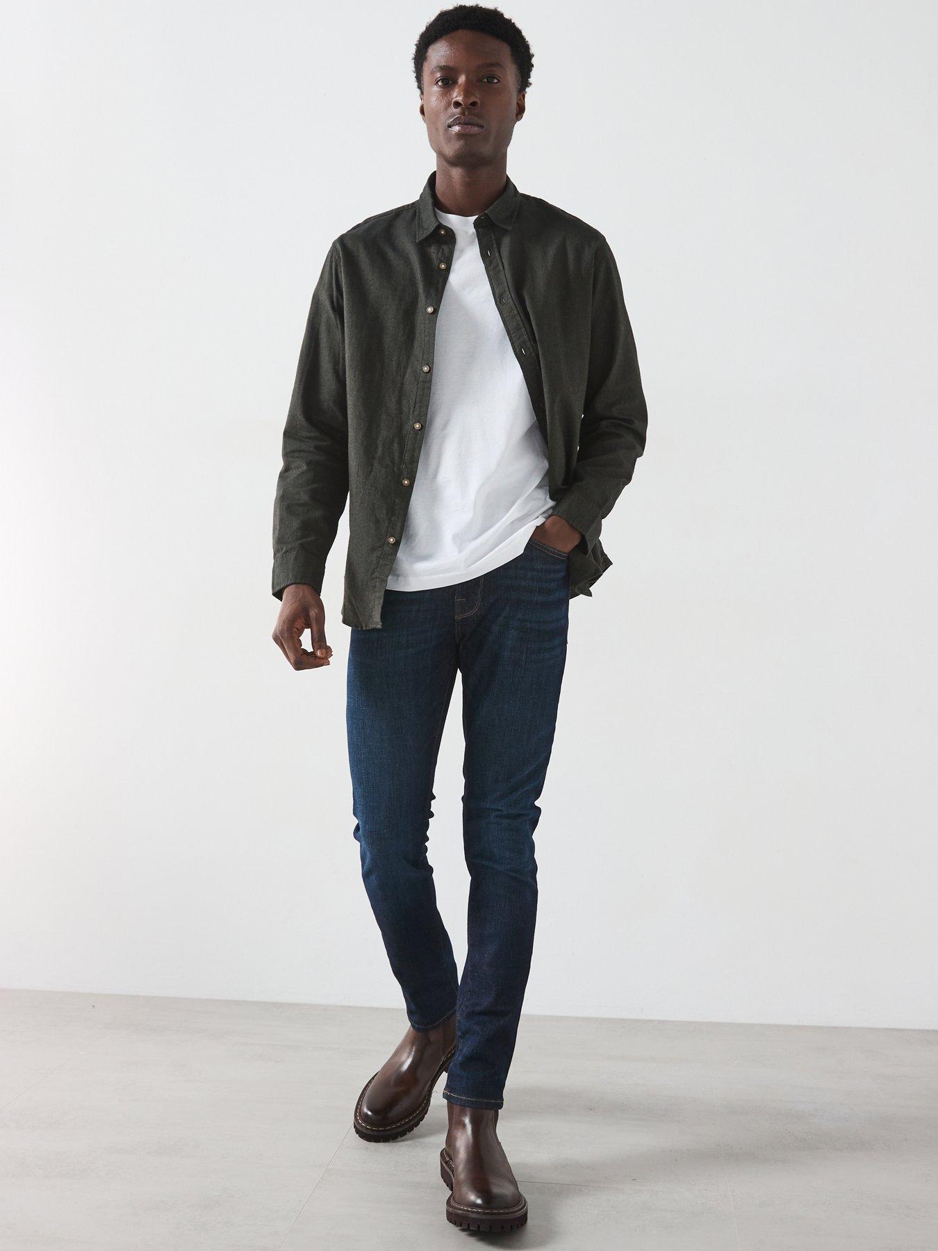 image of selected-homme-leon-slim-fit-jeans-dark-blue
