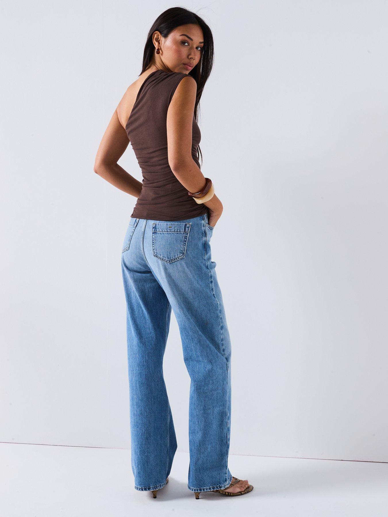  image of v-by-very-one-shoulder-ruched-top-brown