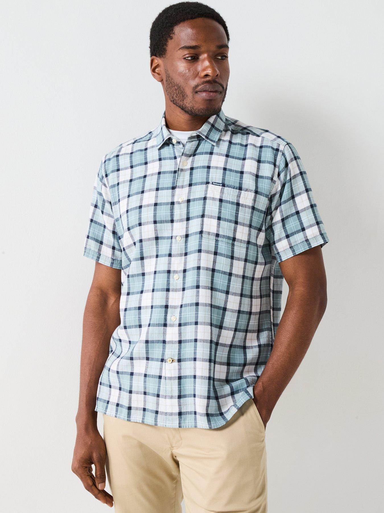 Image 1 of 5 of Barbour Midfield Tartan Short Sleeve Shirt - Blue