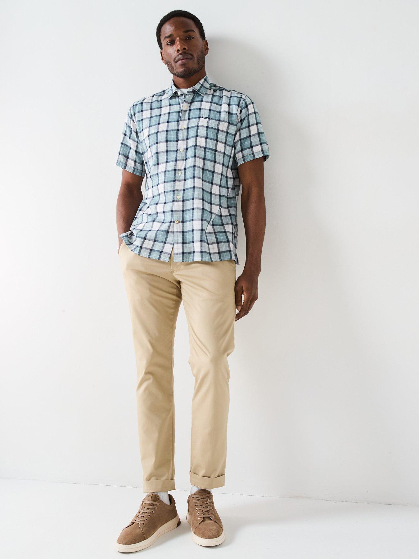 Image 3 of 5 of Barbour Midfield Tartan Short Sleeve Shirt - Blue