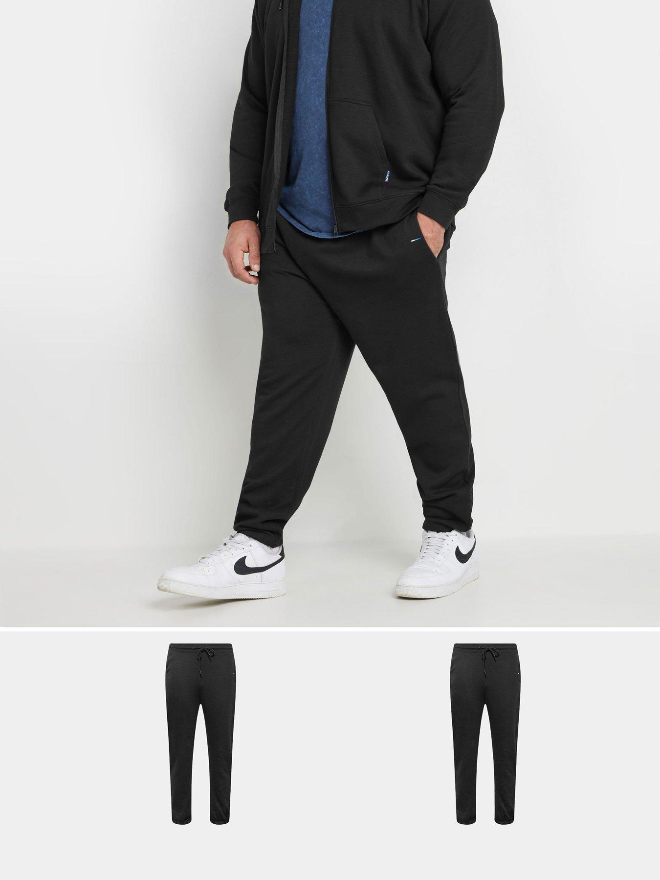  image of badrhino-2-pack-jersey-joggers-black