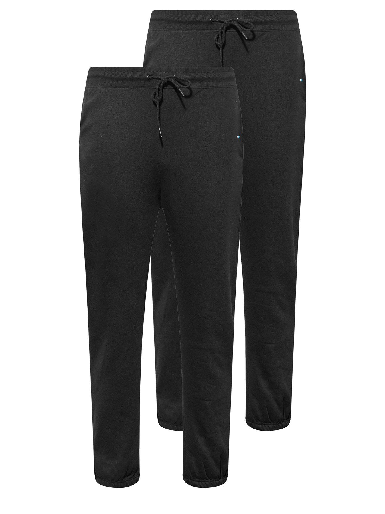  image of badrhino-2-pack-jersey-joggers-black