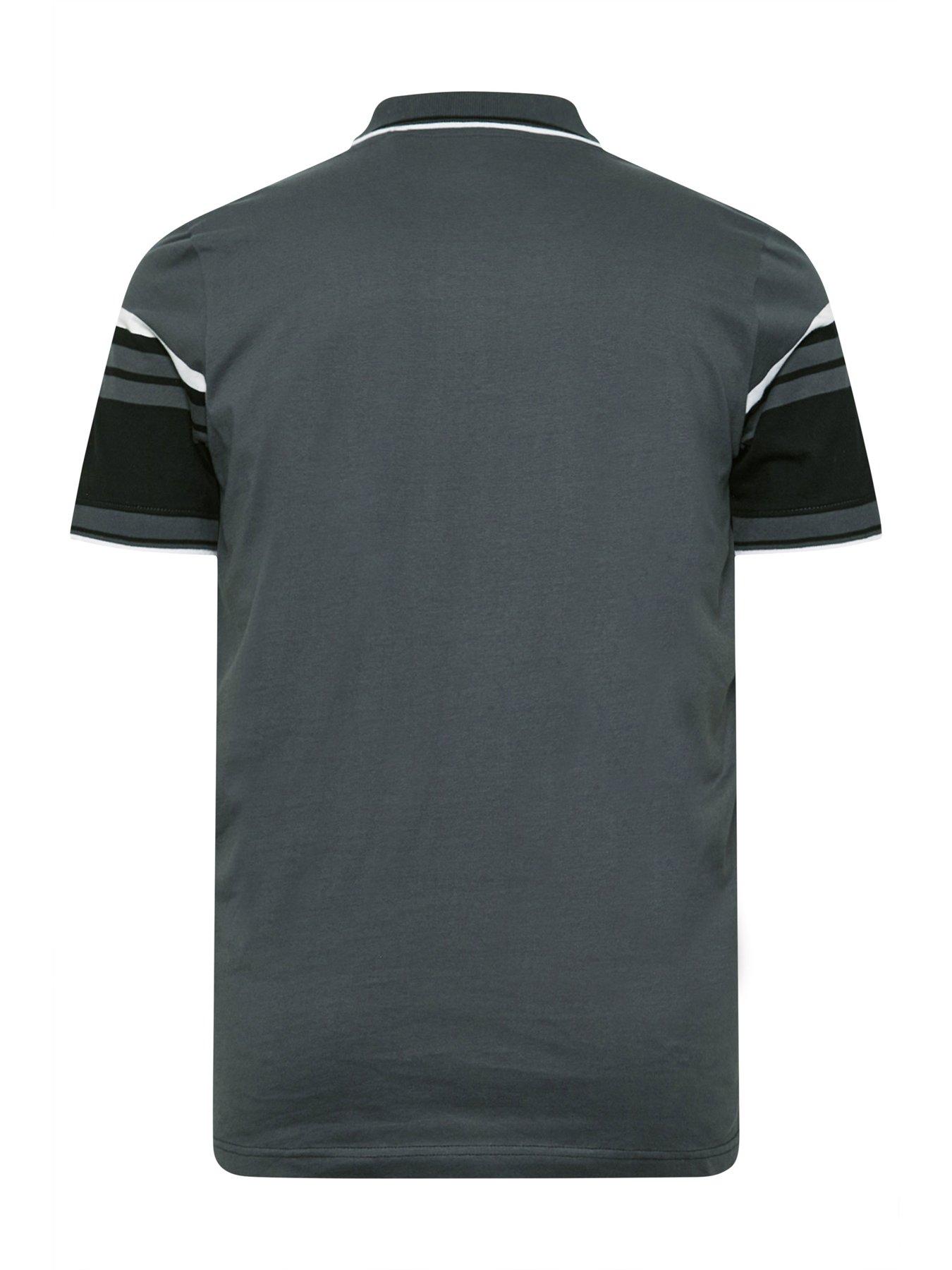  image of badrhino-big-amp-tall-stripe-jersey-polo-shirt-grey