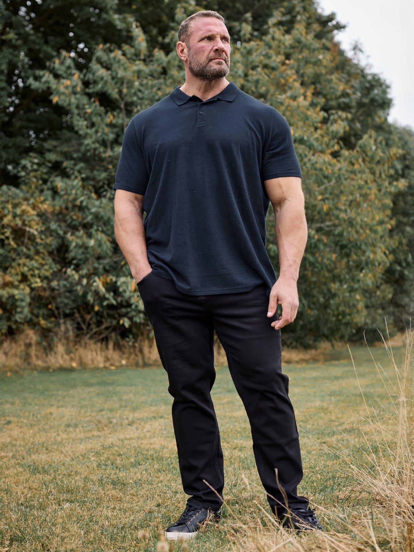 undefined Big  &  Tall Fabric Interest Polo Shirt - Blue